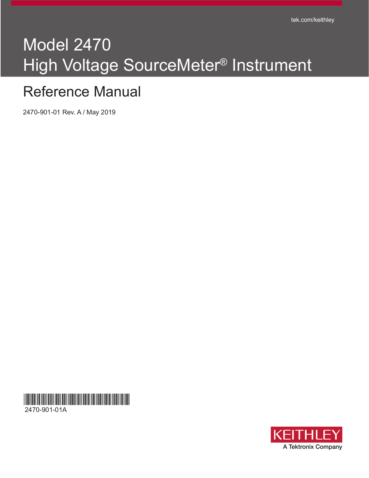 Tektronix Keithley SourceMeter 2470 Reference Manual