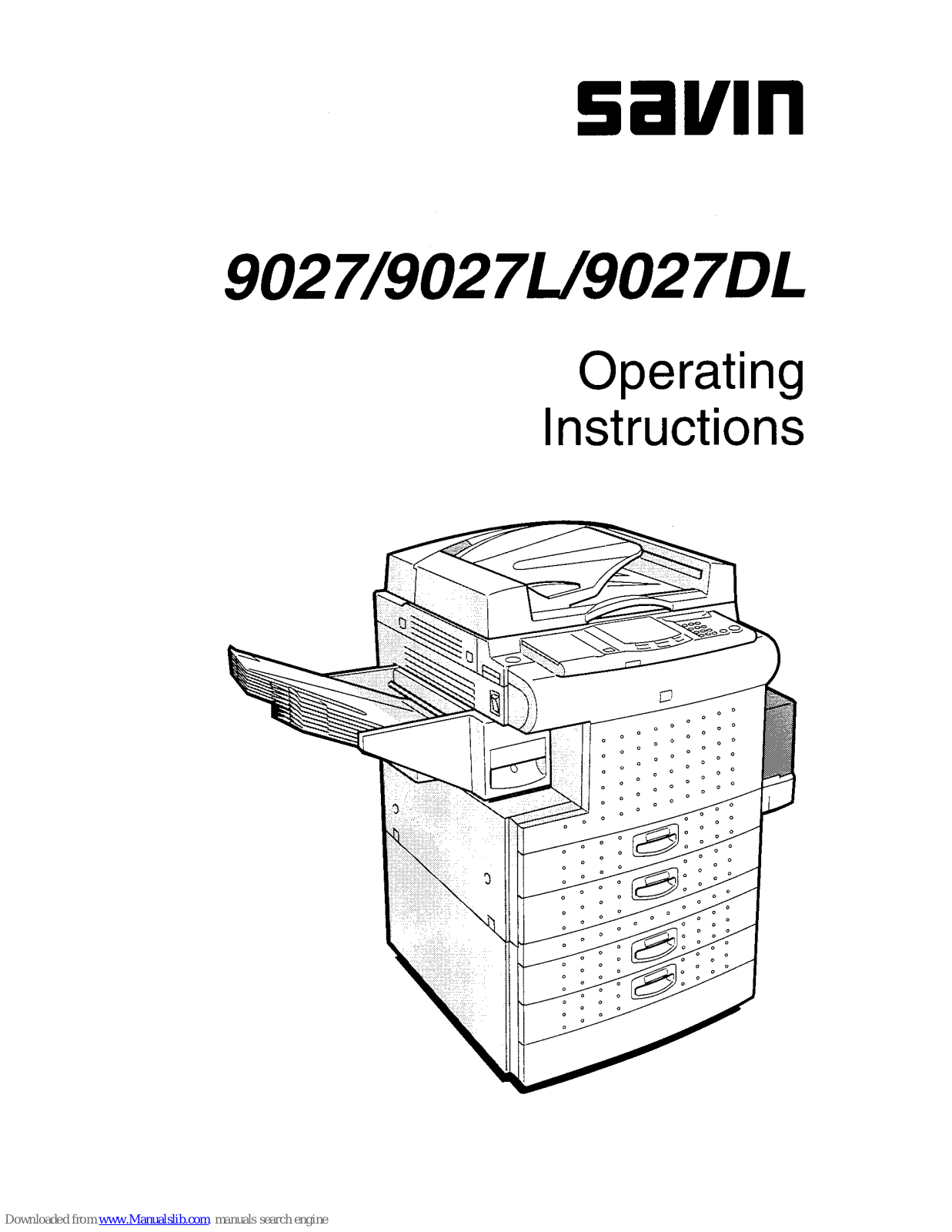 Savin 9027DL,9027,9027L Operating Instructions Manual