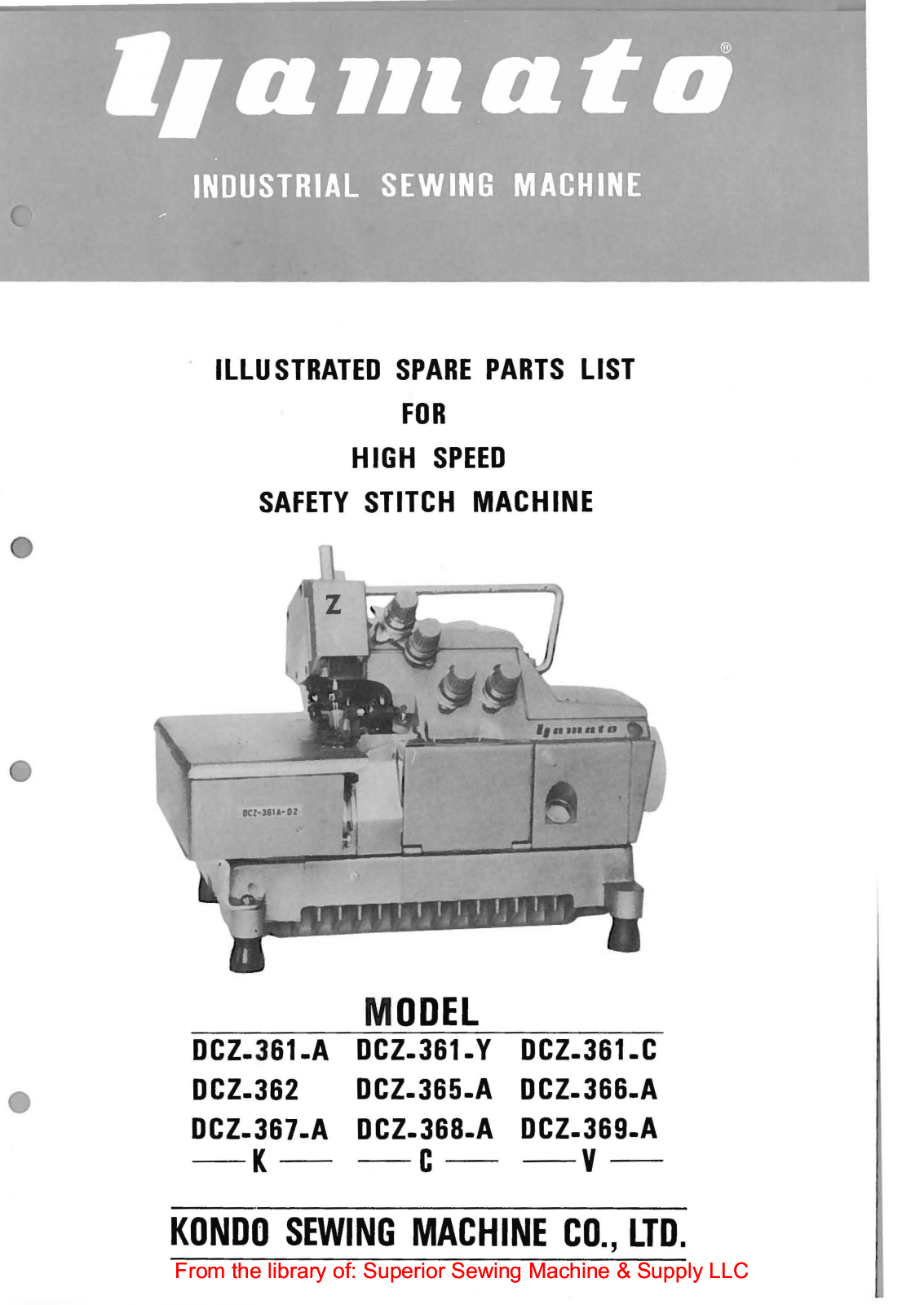 Yamato DCZ-361A, DCZ-361Y, DCZ-361C, DCZ-362, DCZ-365A User Manual - ManualMachine.com