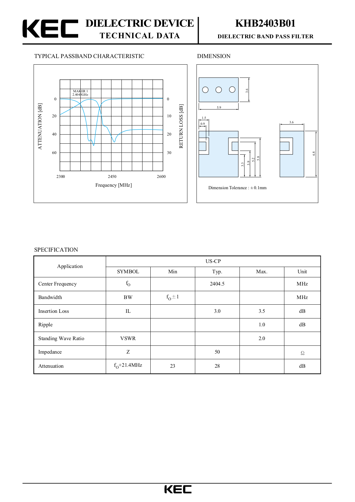 KEC KHB2403B01 Datasheet