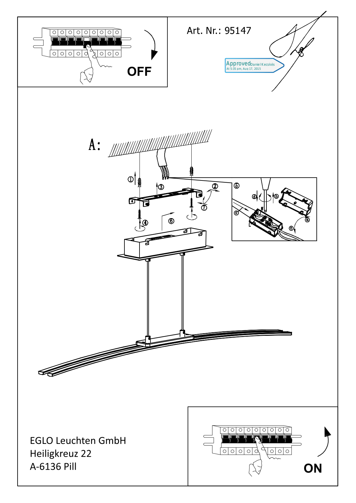 Eglo 95147 Service Manual