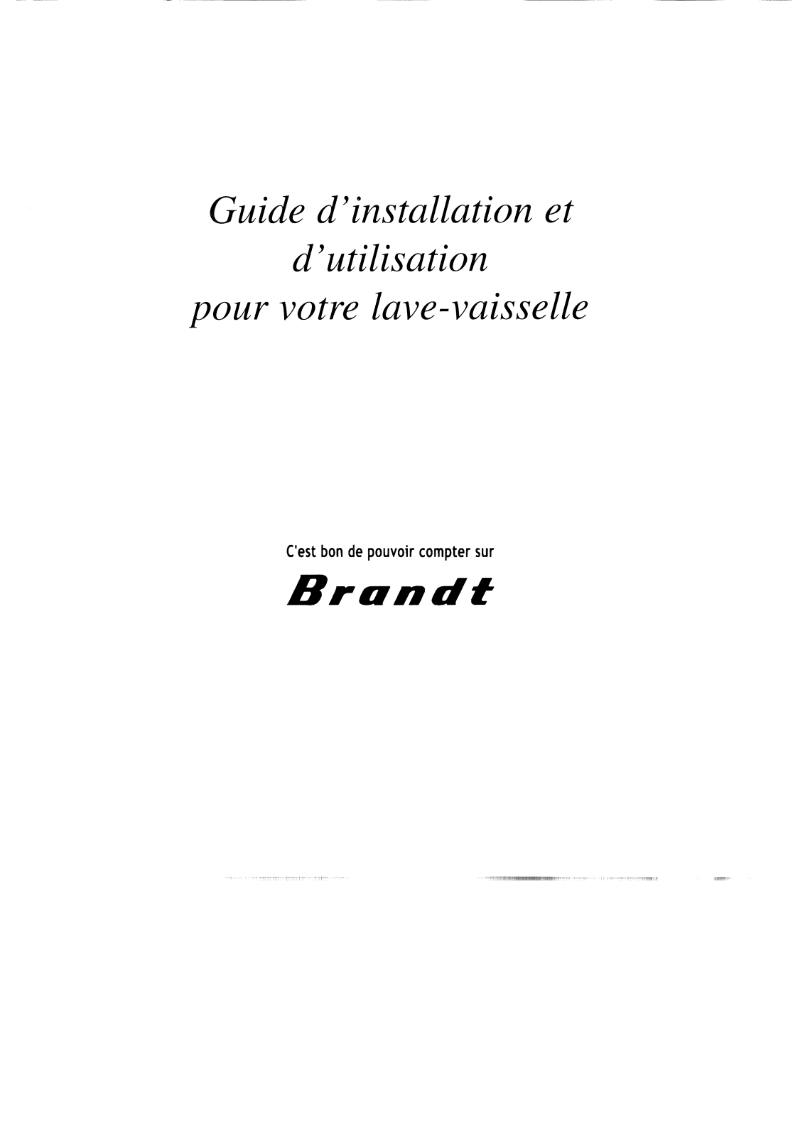 BRANDT TI300 User Manual