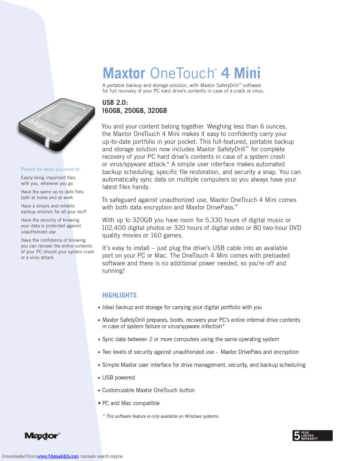 Seagate STM901603OTA3E1-RK, STM901603OTB3E1-RK, STM902503OTA3E1-RK, STM902503OTB3E1-RK, STM903203OTA3E1-RK Specifications