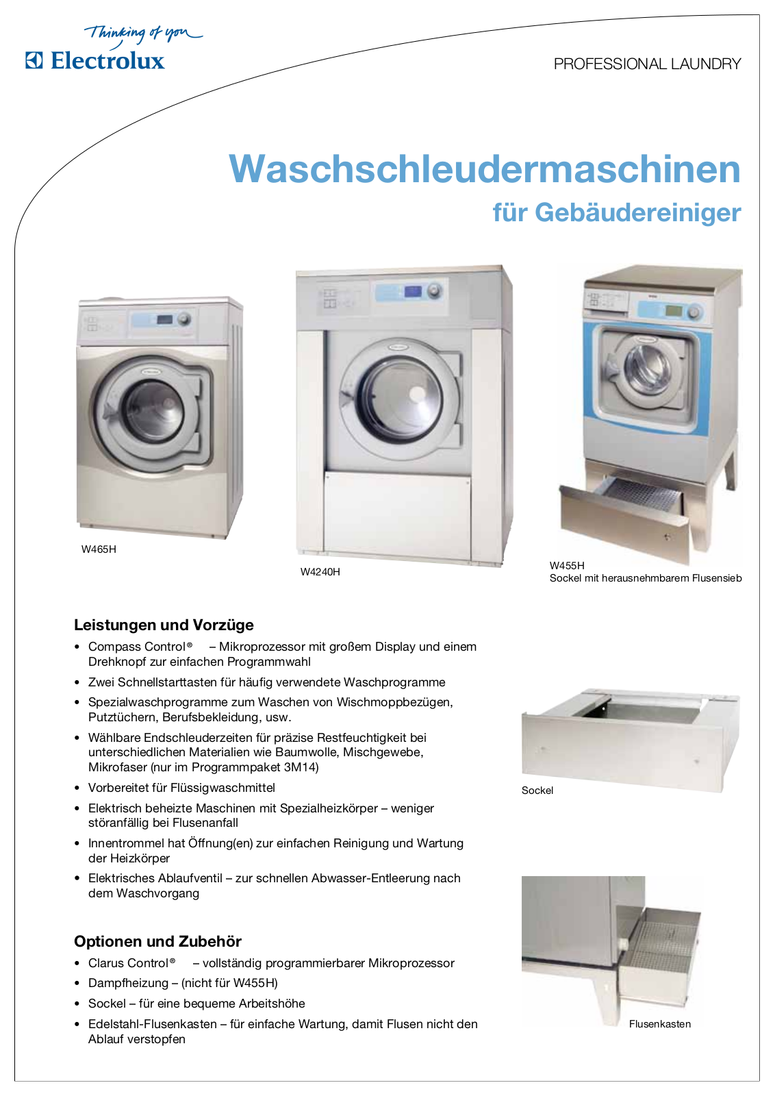 Electrolux W4105H, W4105S, W475H, W475S DATASHEET