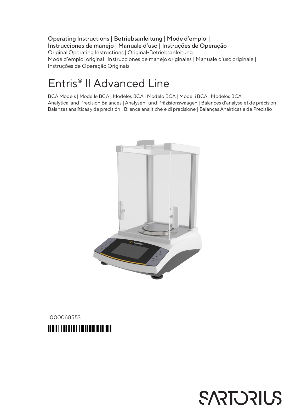 Sartorius BCA124I-1S, BCA124-1S, BCA324I-1S, BCA224I-1S, BCA224-1S Instruction Manual