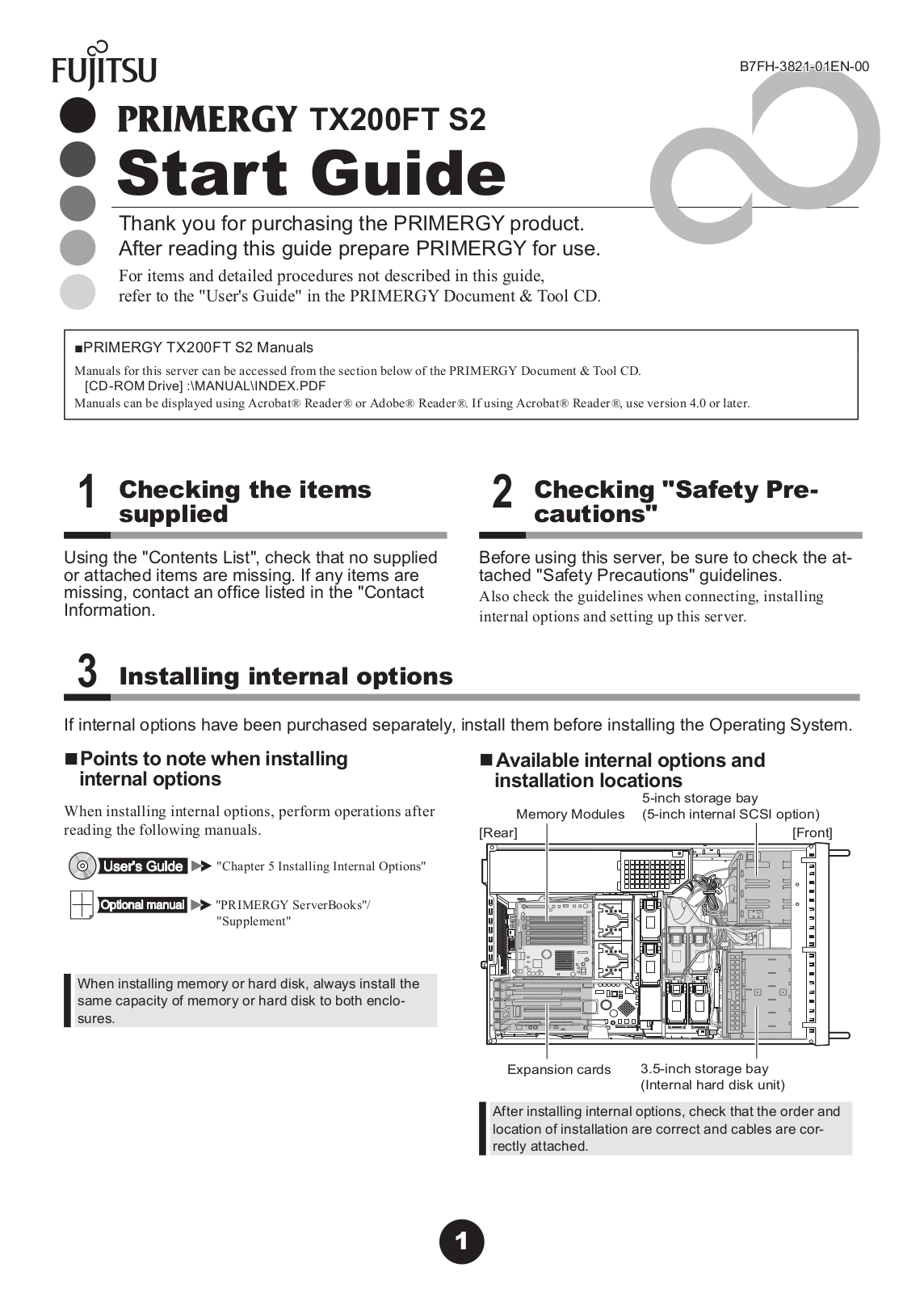 Fujitsu TX200FT S2 User Manual