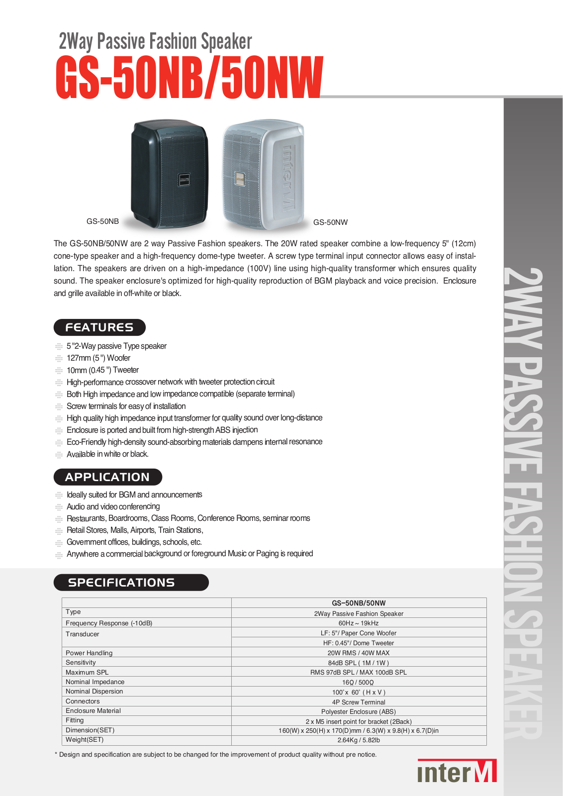 Inter-M GS-50NW User Manual