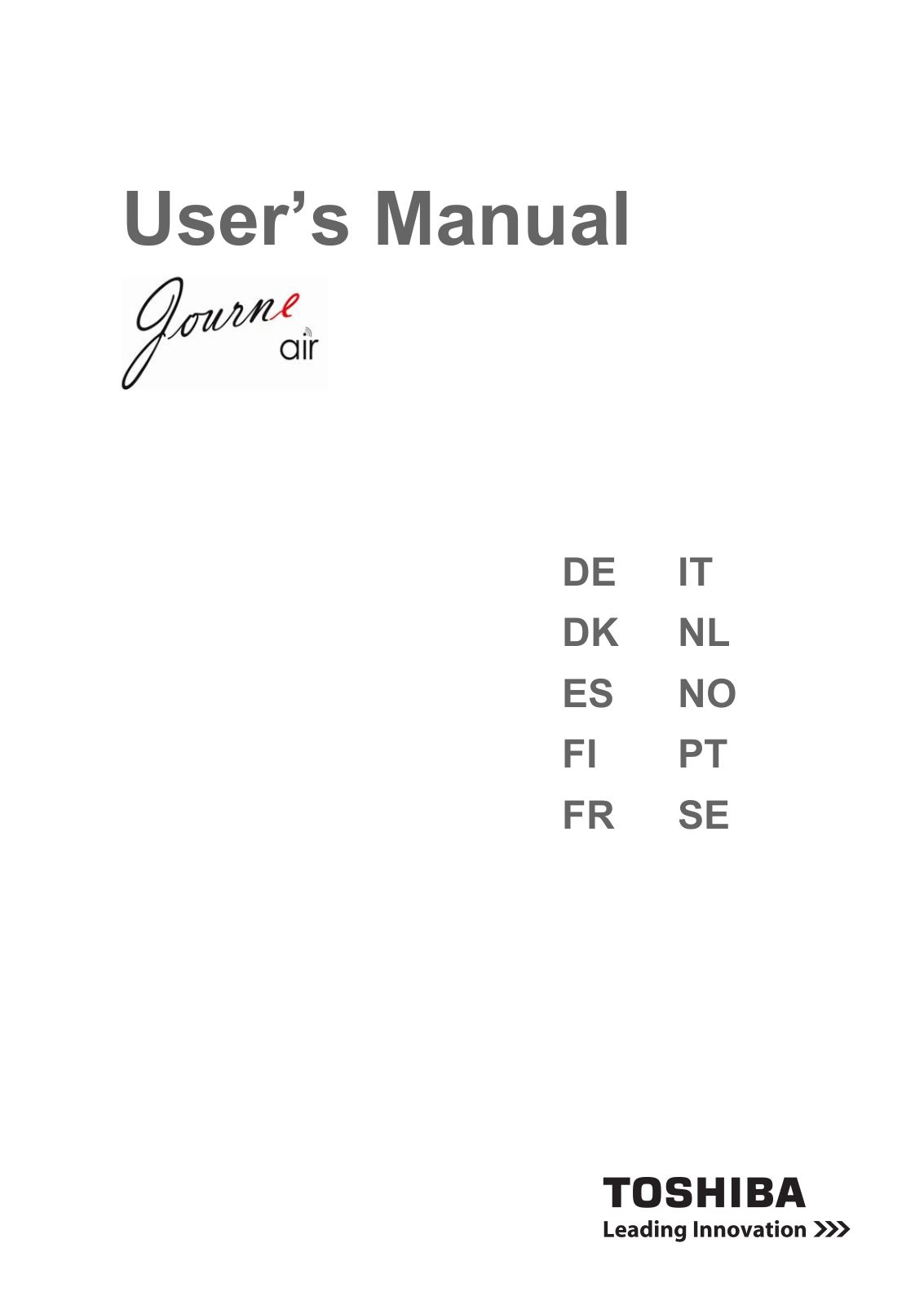 Toshiba Air800-801 User Manual