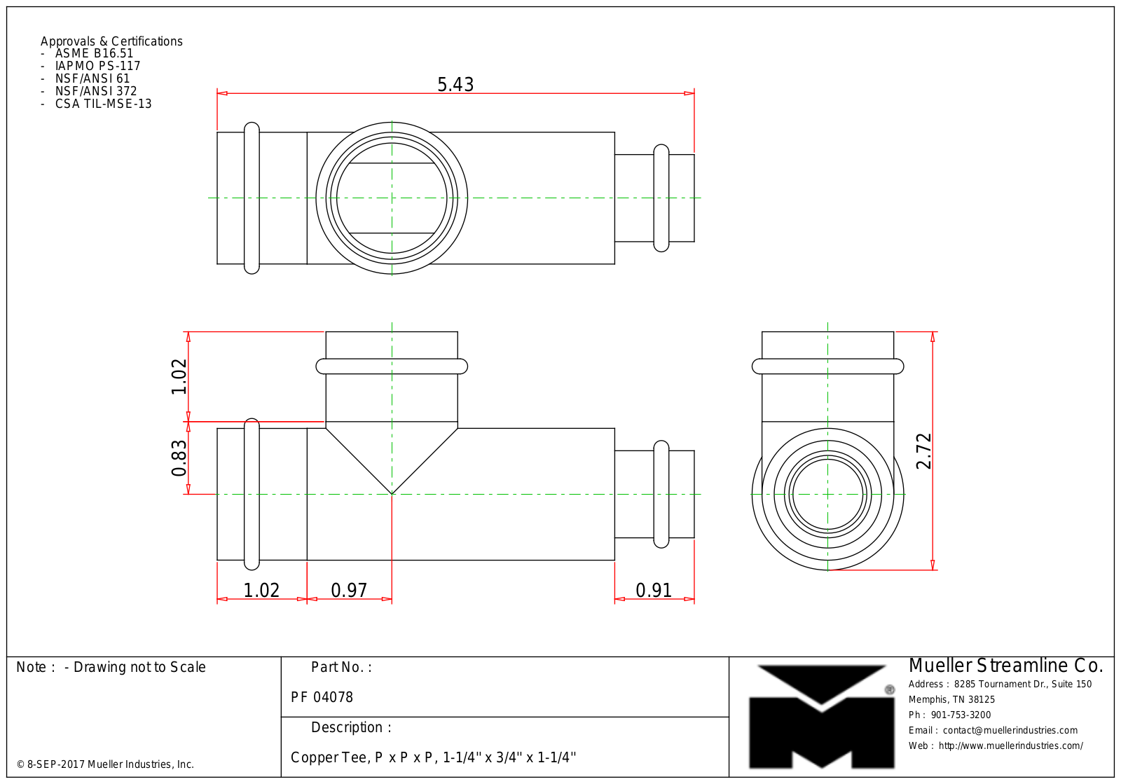 Mueller Streamline PF 04078 Cad Drawing - ManualMachine.com
