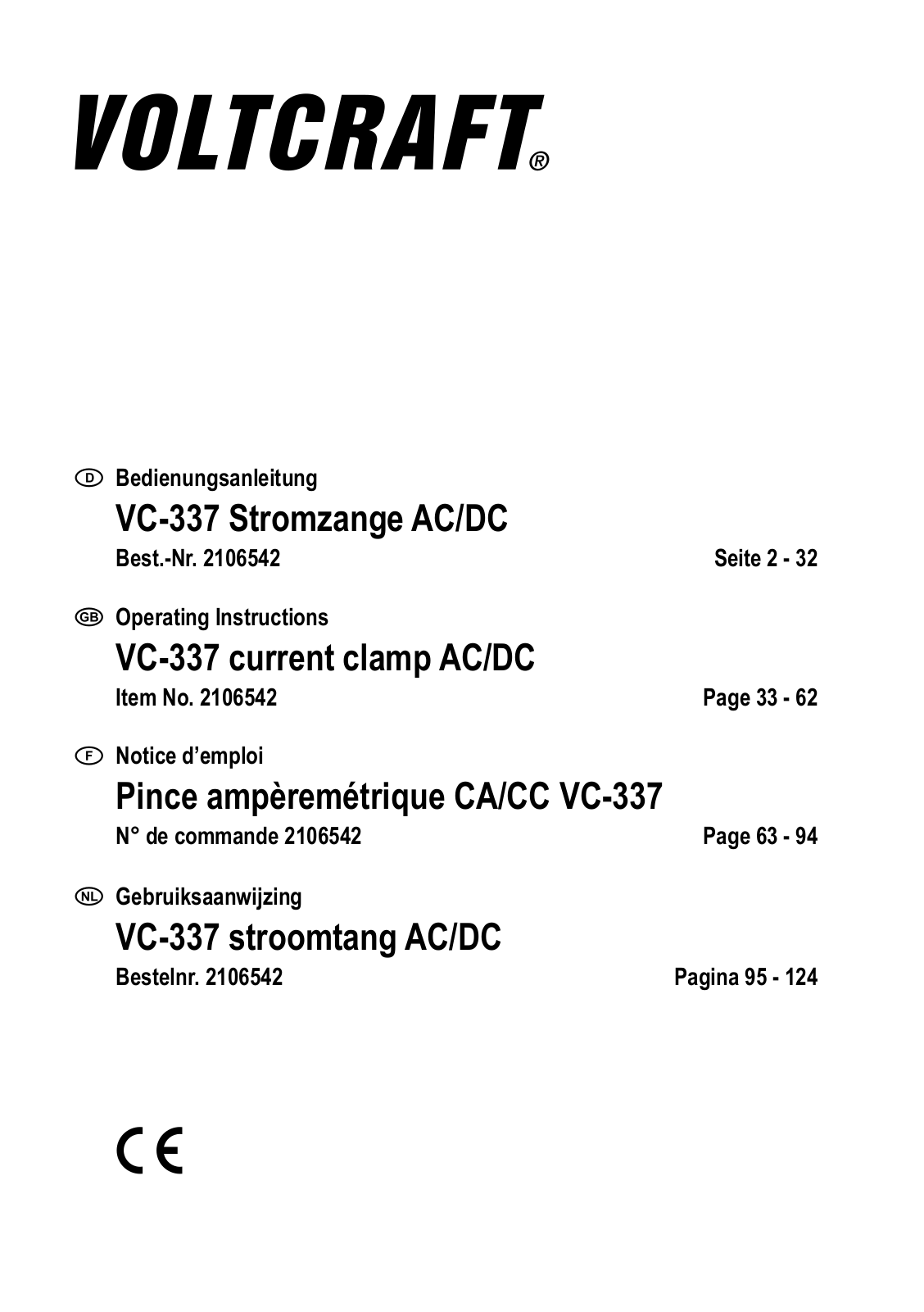 VOLTCRAFT VC-337 User guide