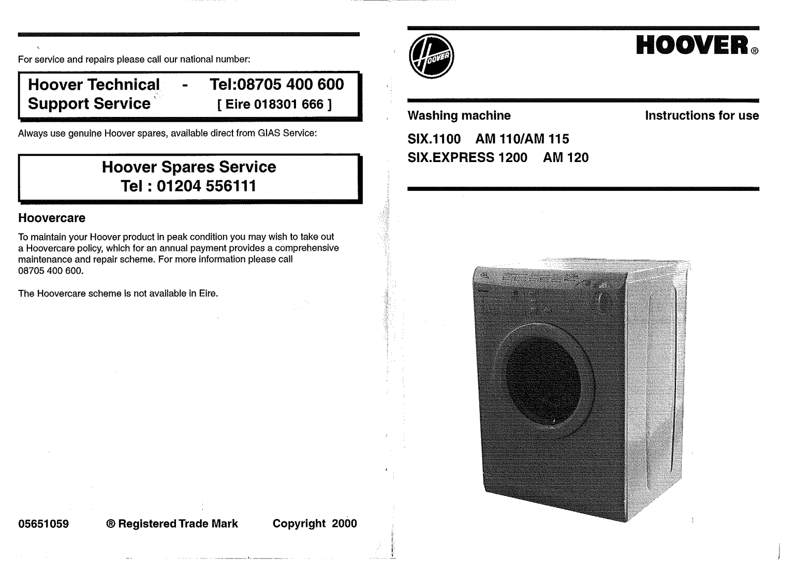 Hoover AM 120, AM 115, AM 110 User Manual