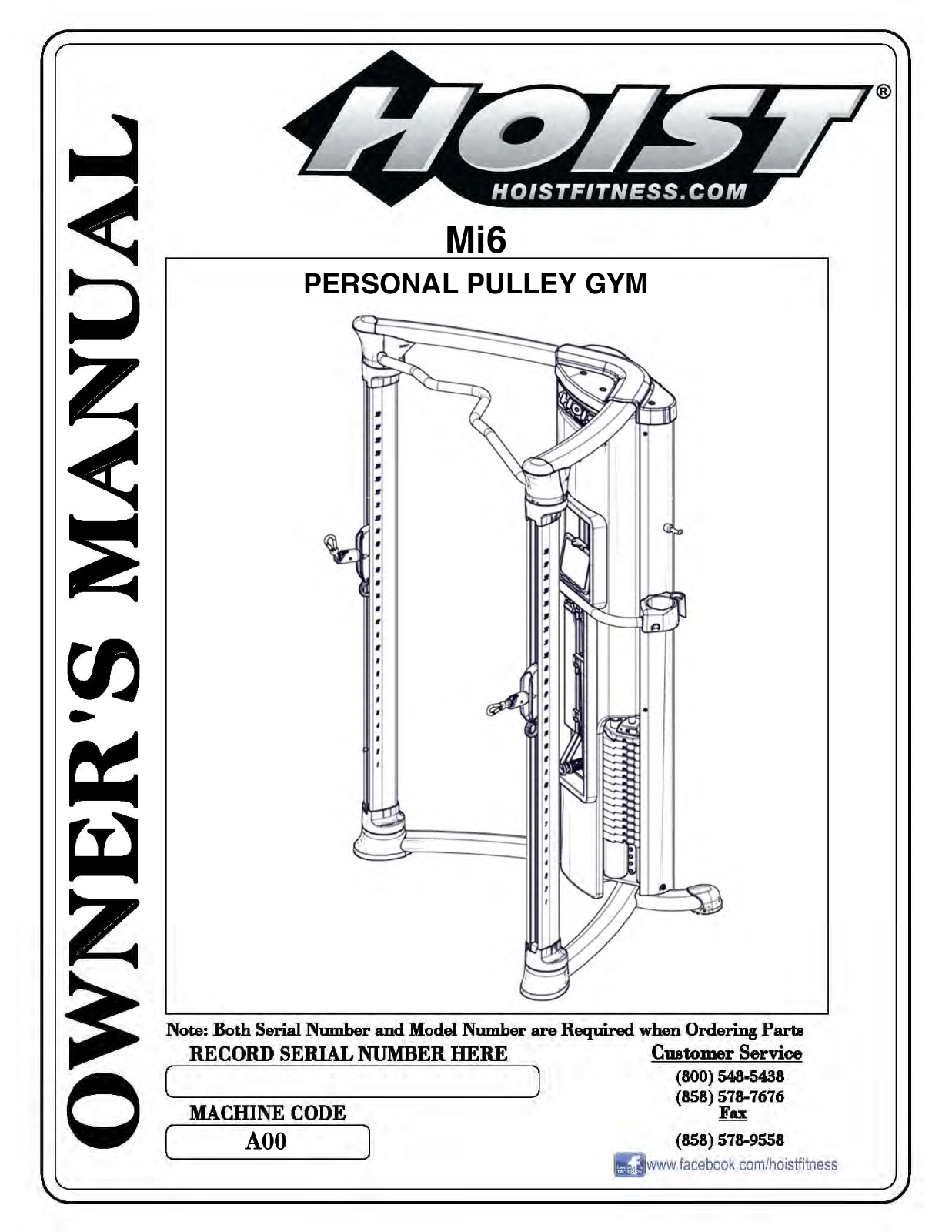 Hoist Fitness Mi6 User Manual