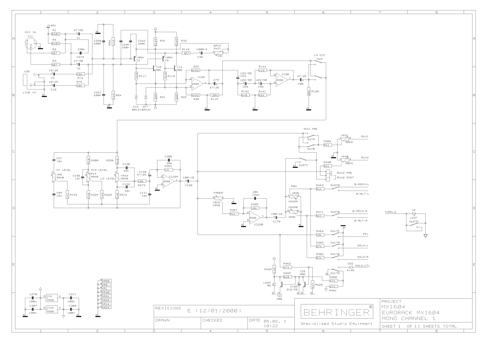 Behringer MX1604A_rev_e Schematic - ManualMachine.com