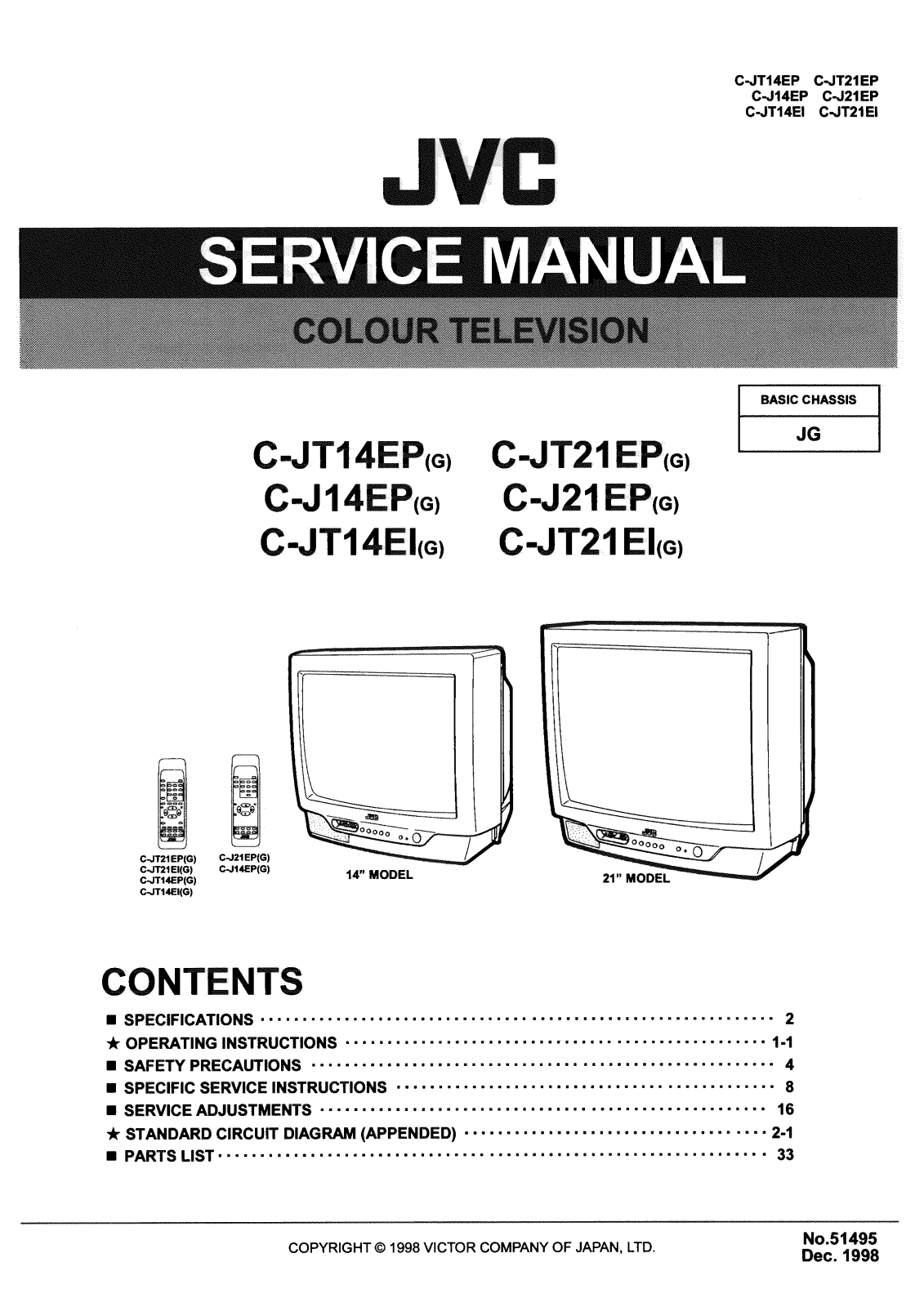 JVC C-JT14EP-EI, C-JT21EP-EI Schematic