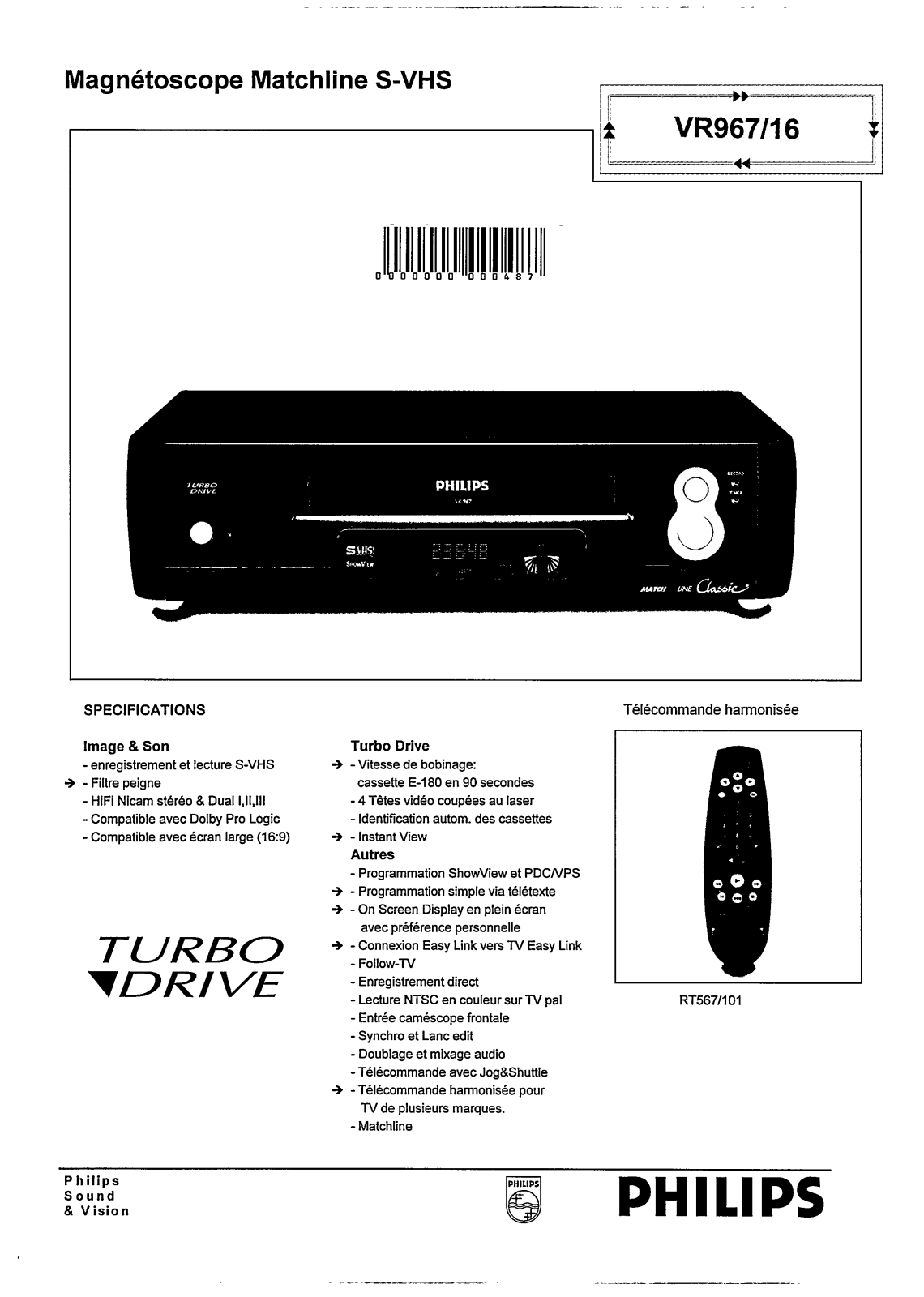 Philips VR967/16 User Manual