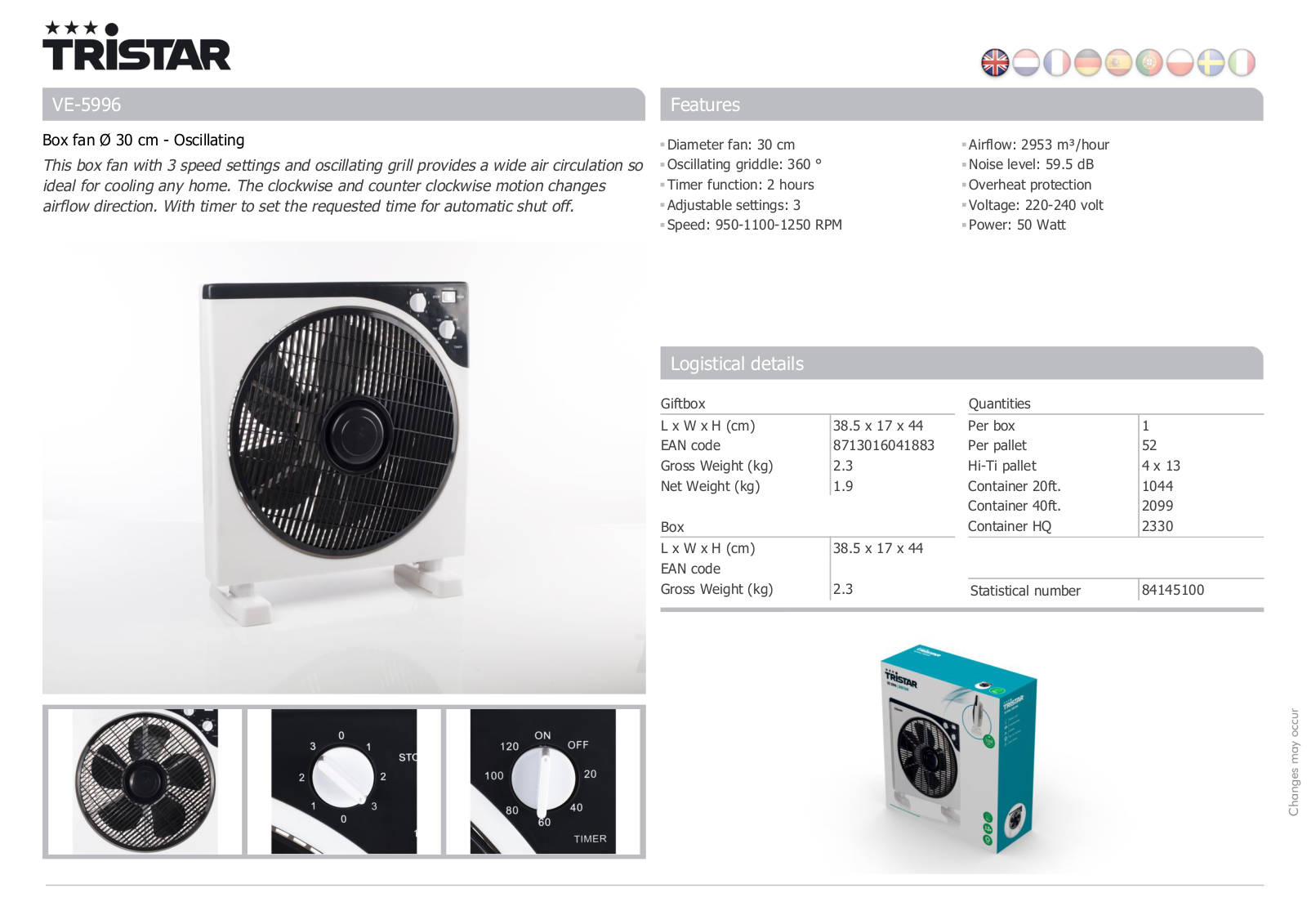 Tristar VE-5996 User Manual