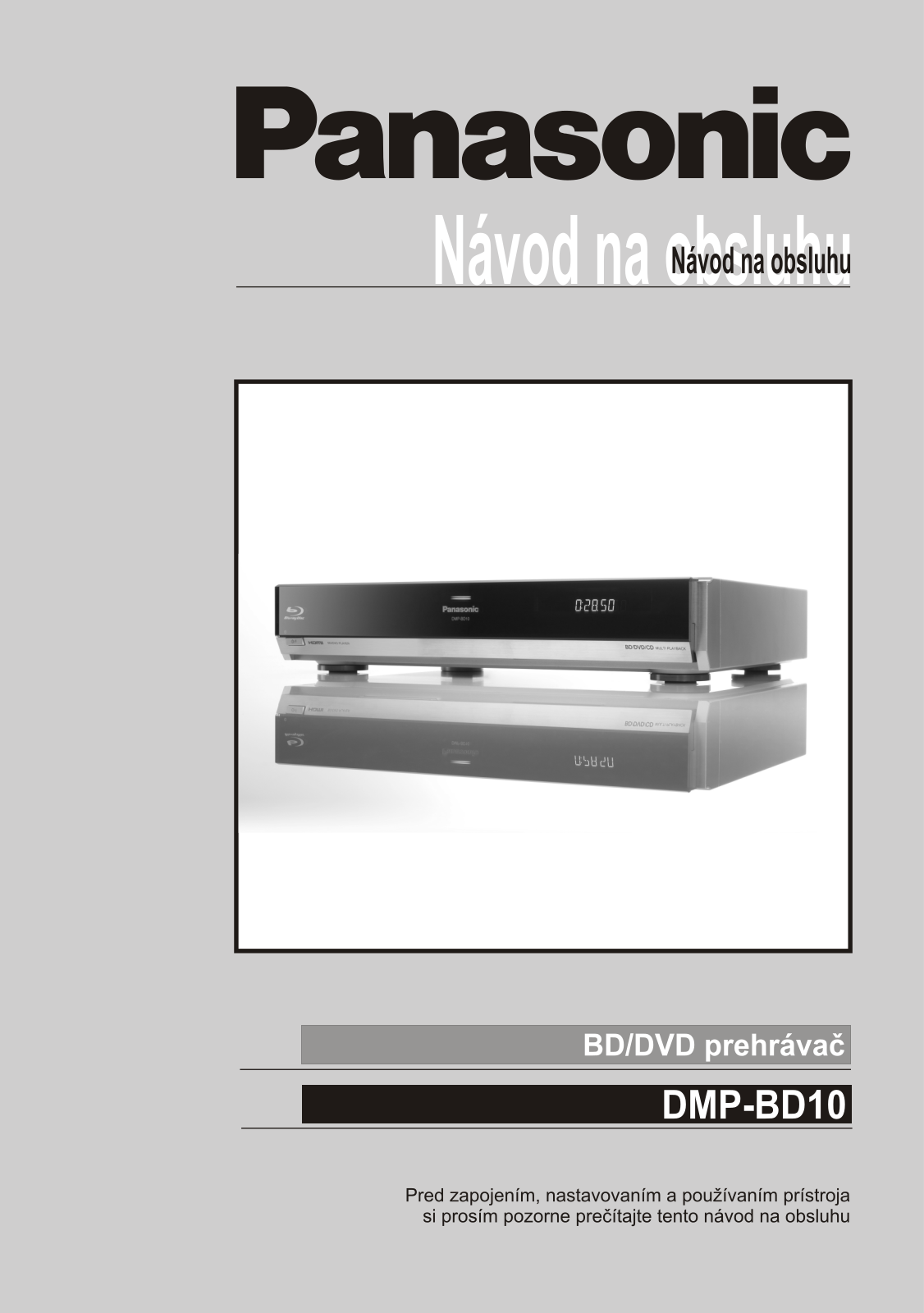 Panasonic DMP-BD10 User Manual