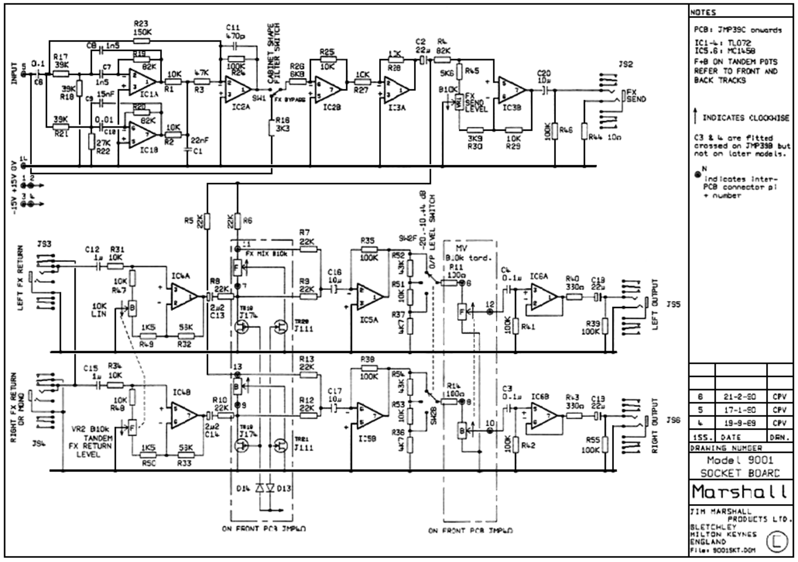 Marshall 9001-3 Schematic