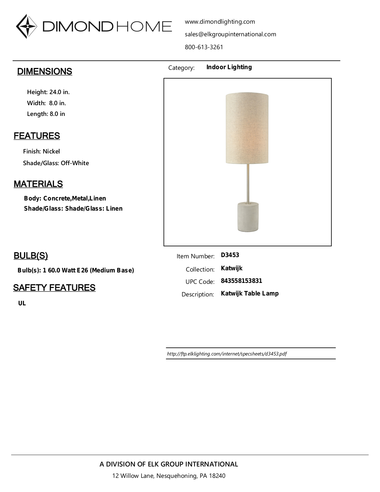 ELK Home D3453 User Manual