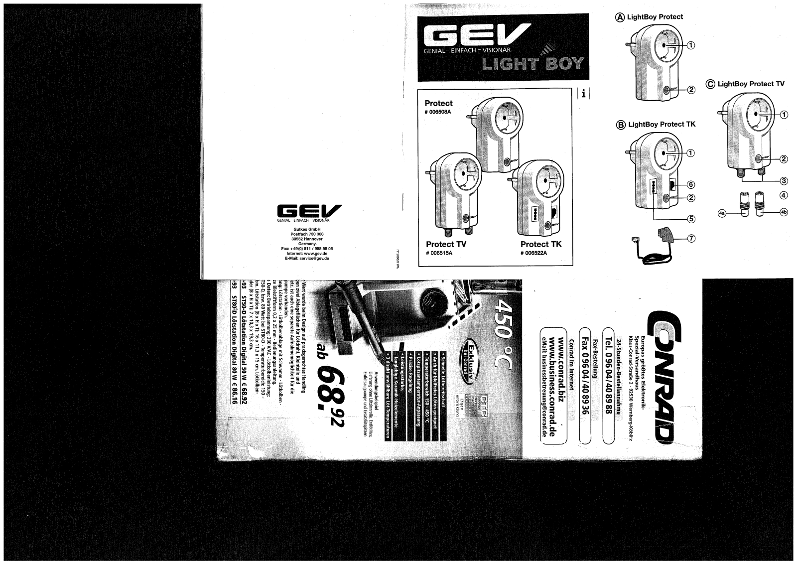 GEV 006515A, 006508A, 006522A User Manual