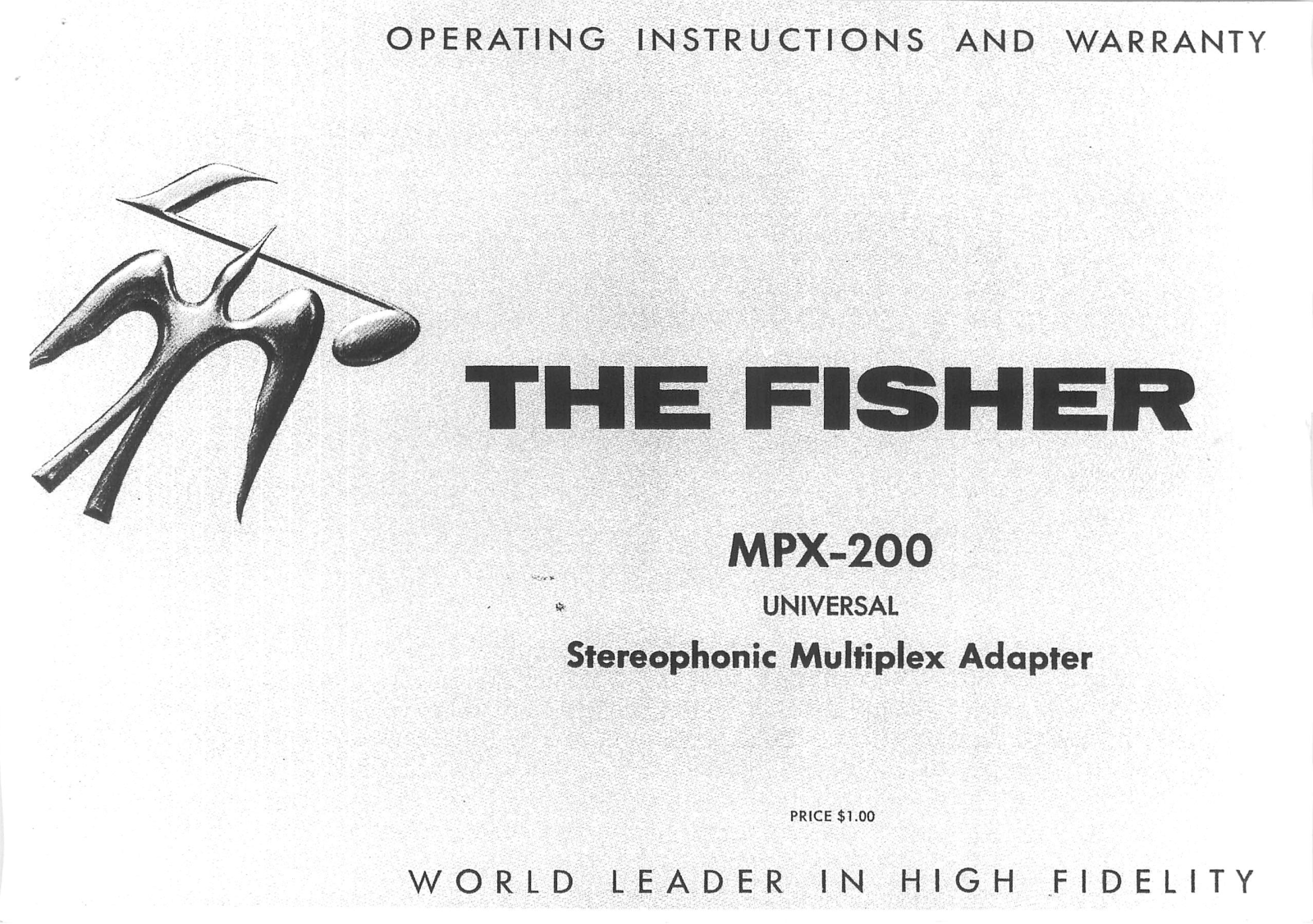 Fisher Radio MPX-200 User Manual