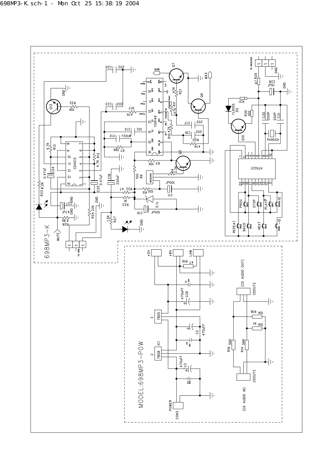 Vitek VT-3483 powerboard