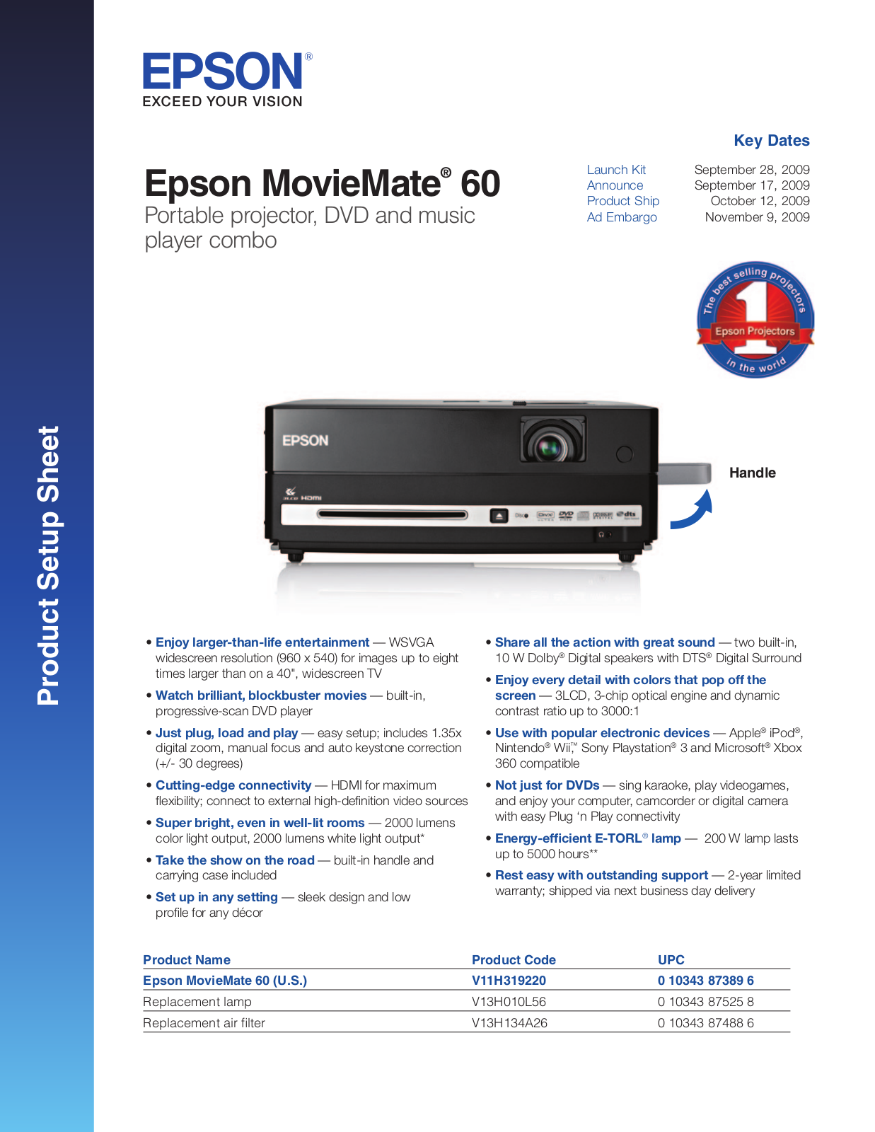 EPSON MovieMate60 service manual