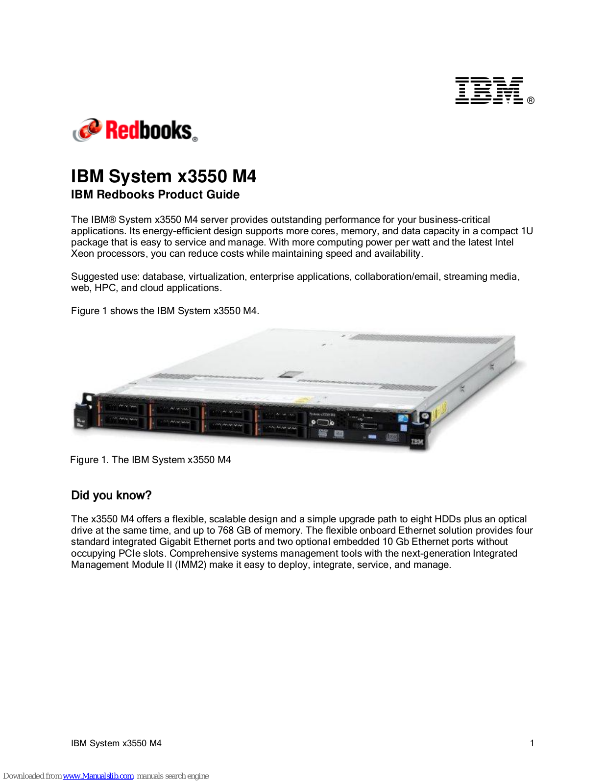 IBM Redboks System x3550 M4 User Manual