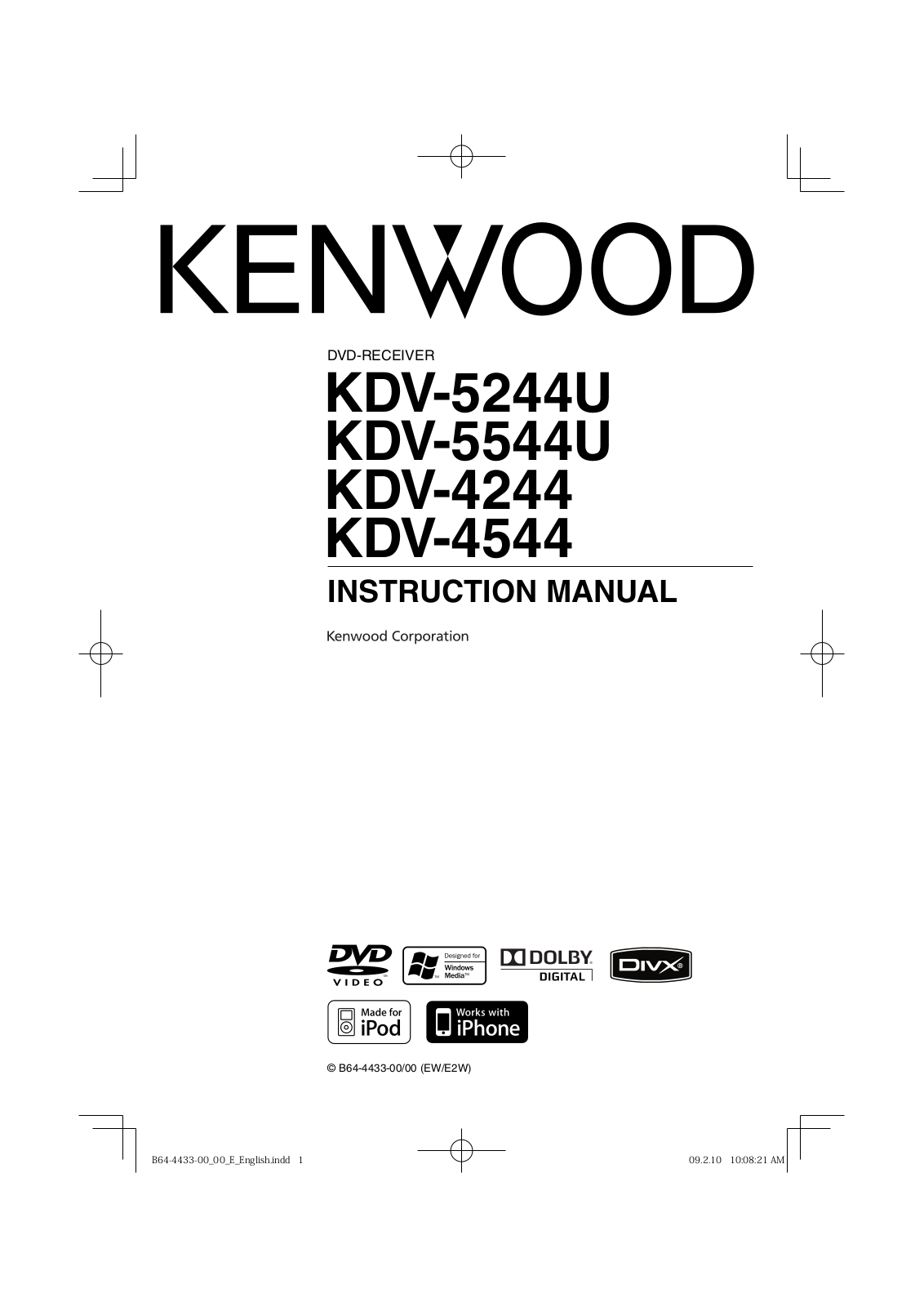 Kenwood KDV-5544U, KDV-5244U, KDV-4544, KDV-4244 User Manual