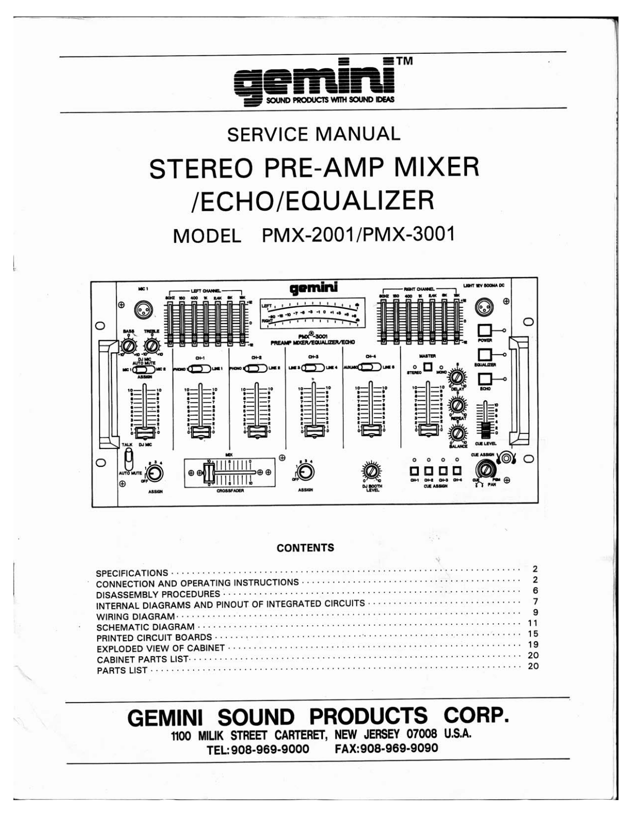 Gemini PMX-2001, PMX-3001 Manual