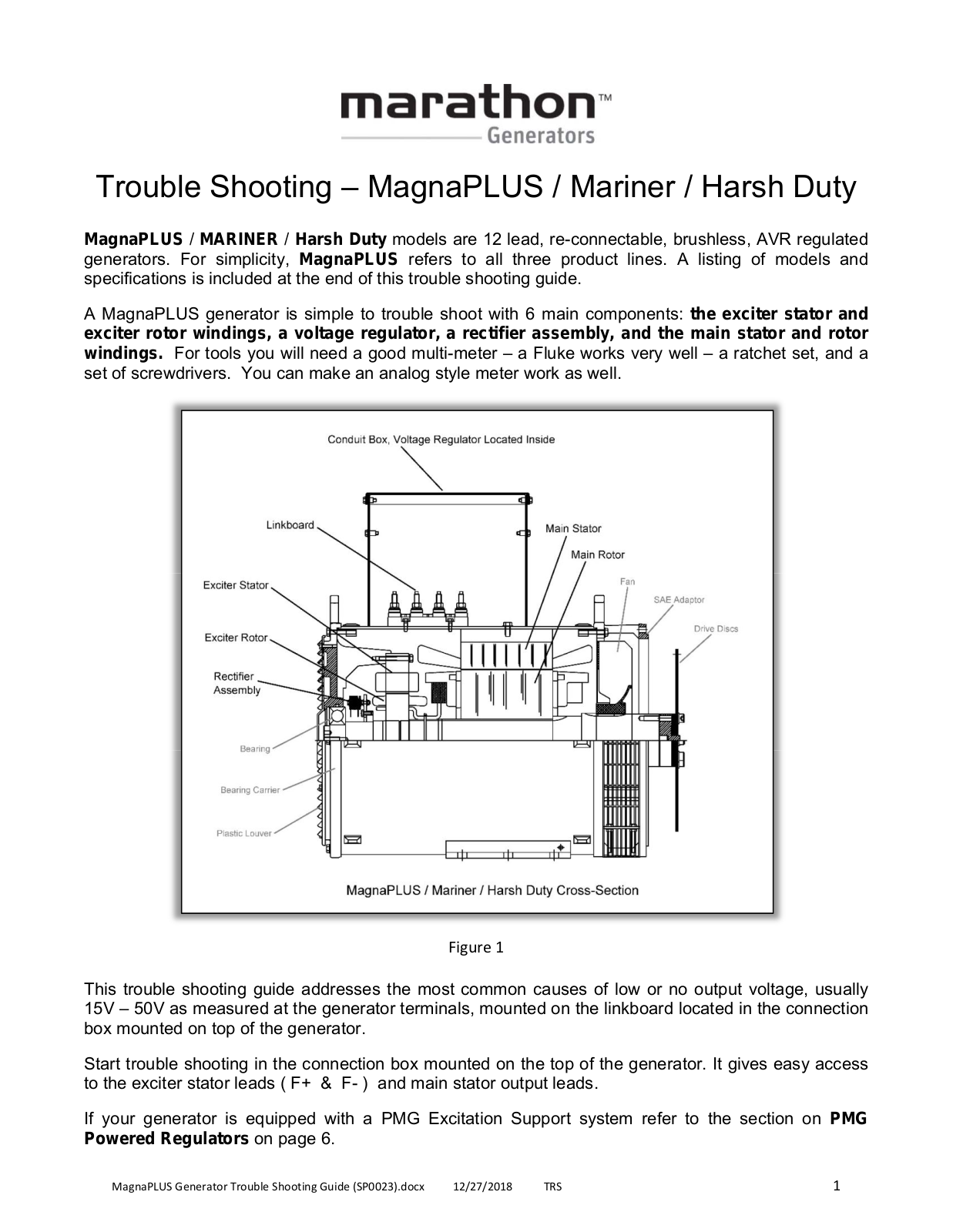 Marathon MagnaPLUS, MARINER, Harsh Duty Troubleshooting Manual