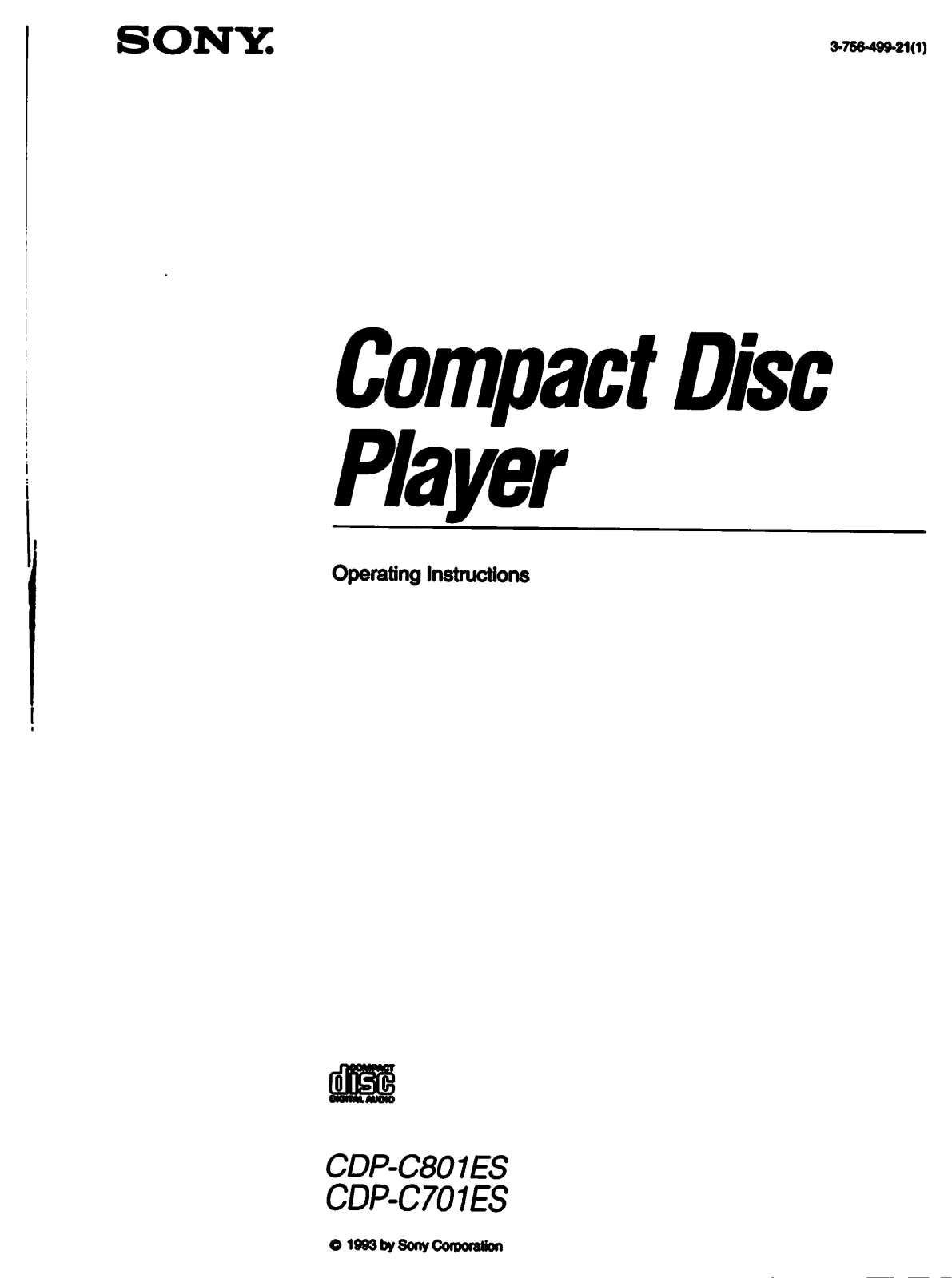 Sony CDP-C801ES User Manual