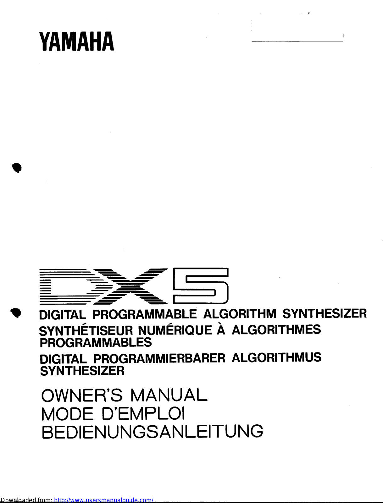 Yamaha Audio DX5 User Manual