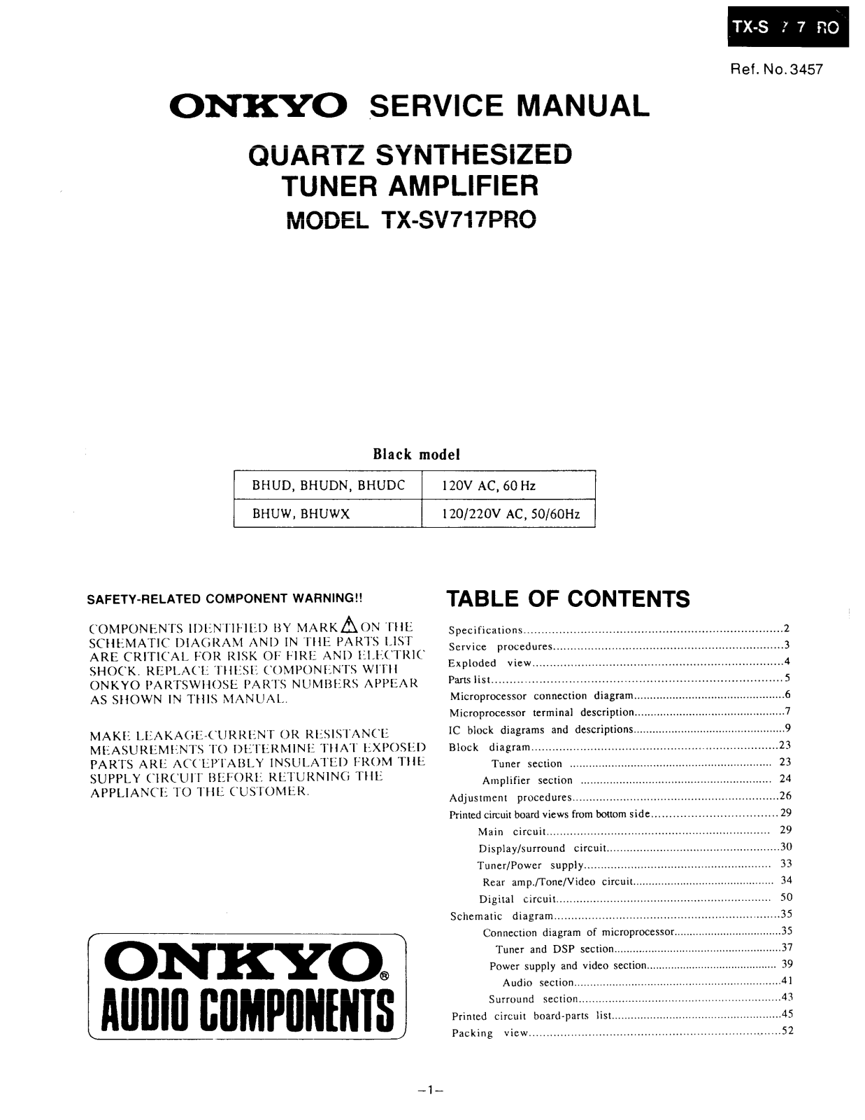 Onkyo TXSV-717-PRO Service Manual