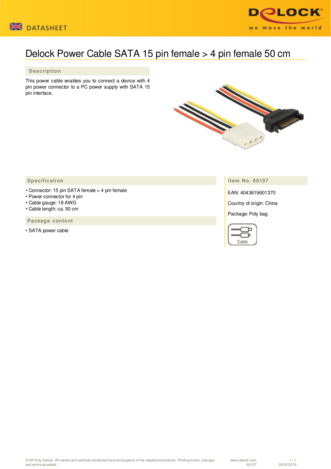 DELOCK 60137 Datasheet - ManualMachine.com