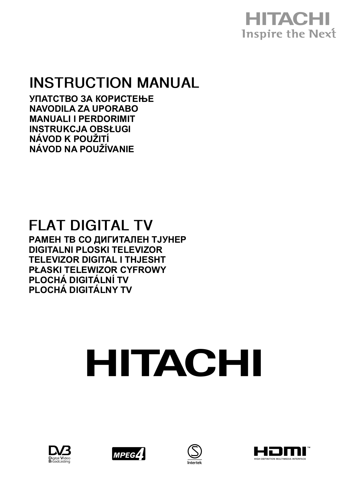 Hitachi 43HK6000, 49HK6000, 55HK6000 Manual
