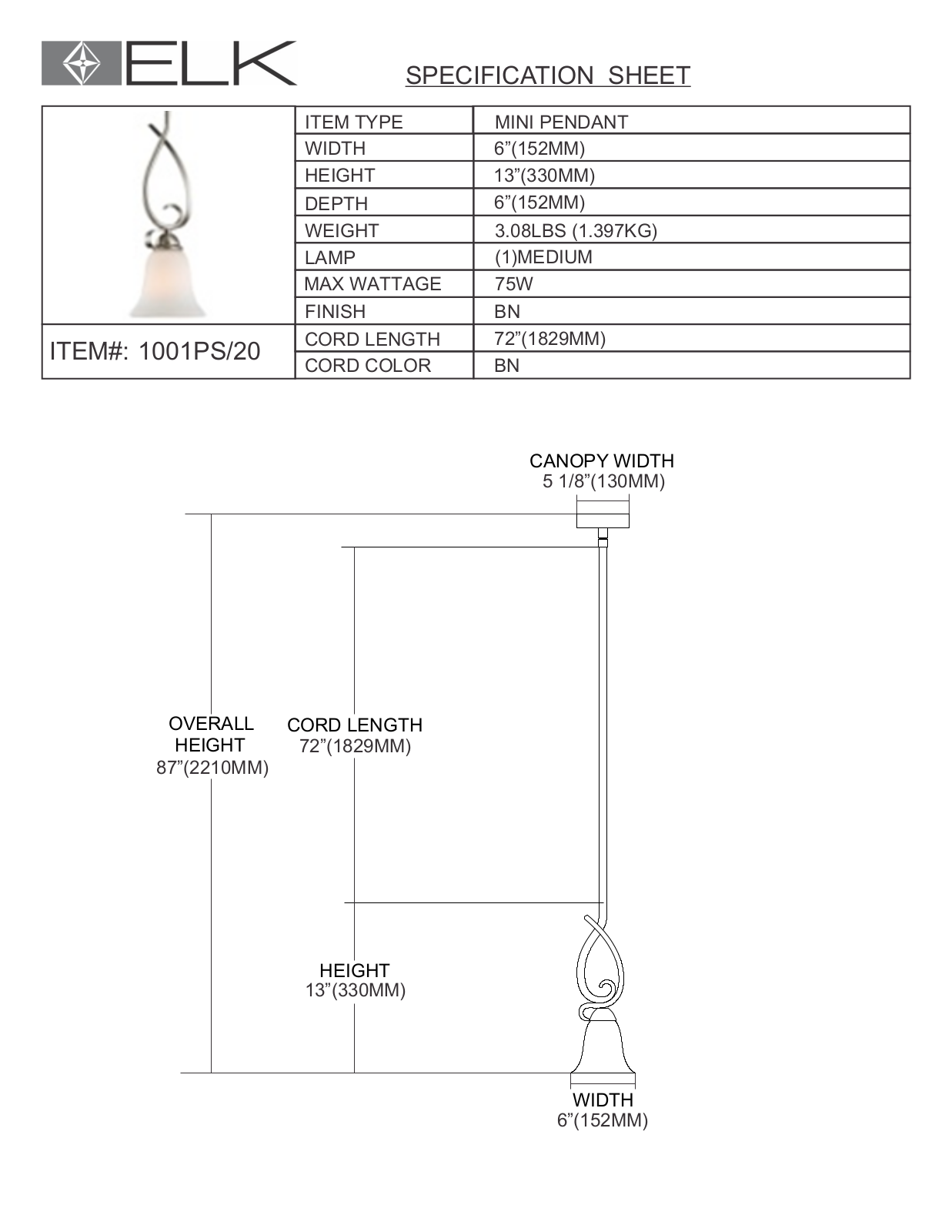 Thomas Lighting 1001PS20 User Manual - ManualMachine.com
