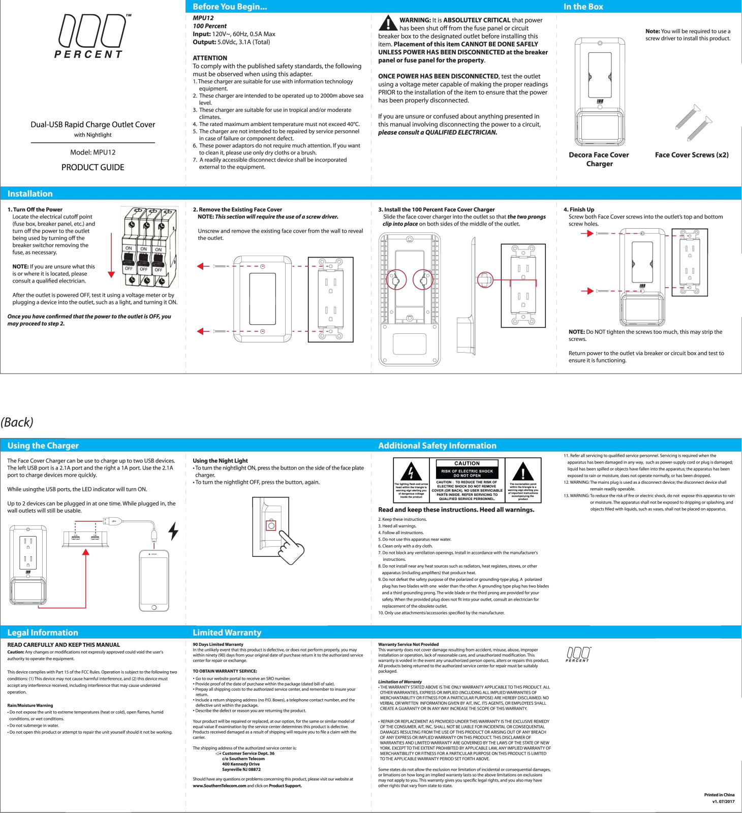 100 Percent MPU12 User Manual