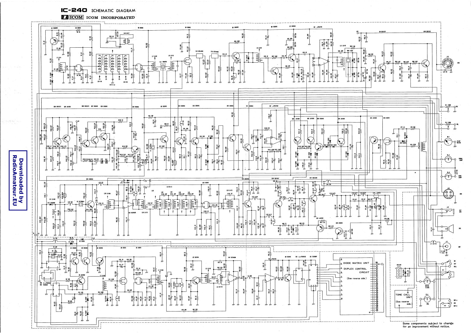 Icom IC240 Schematic