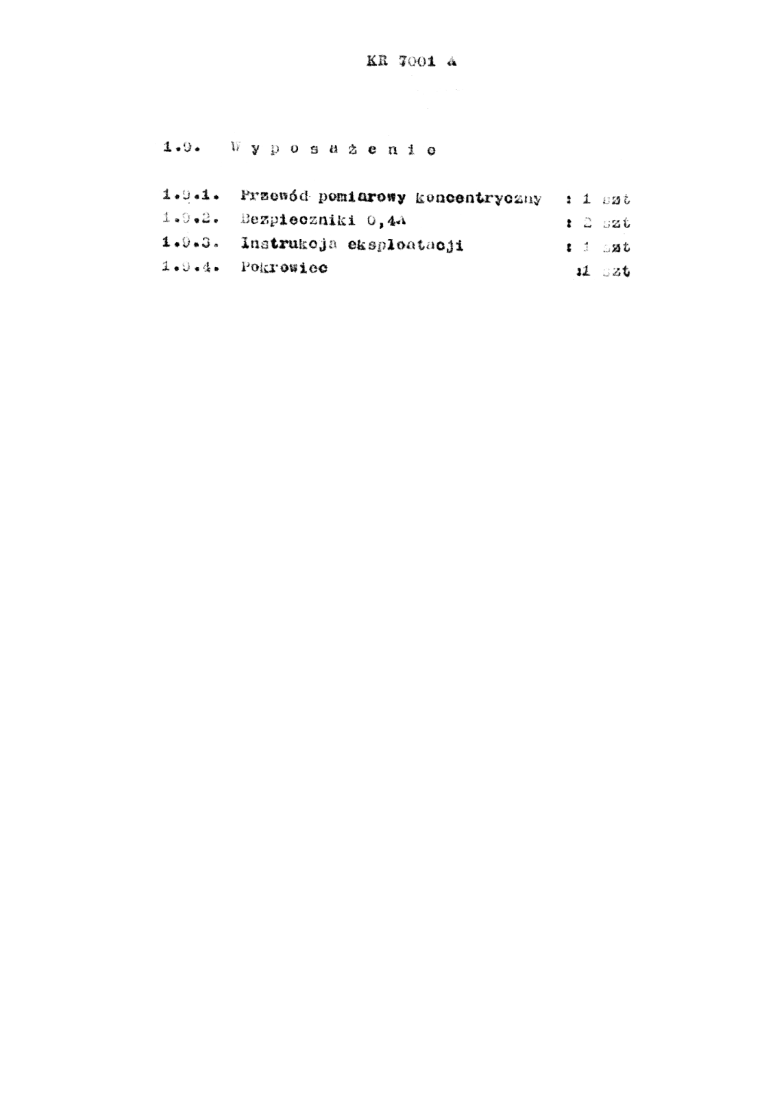 Polskie KR7001A User Manual