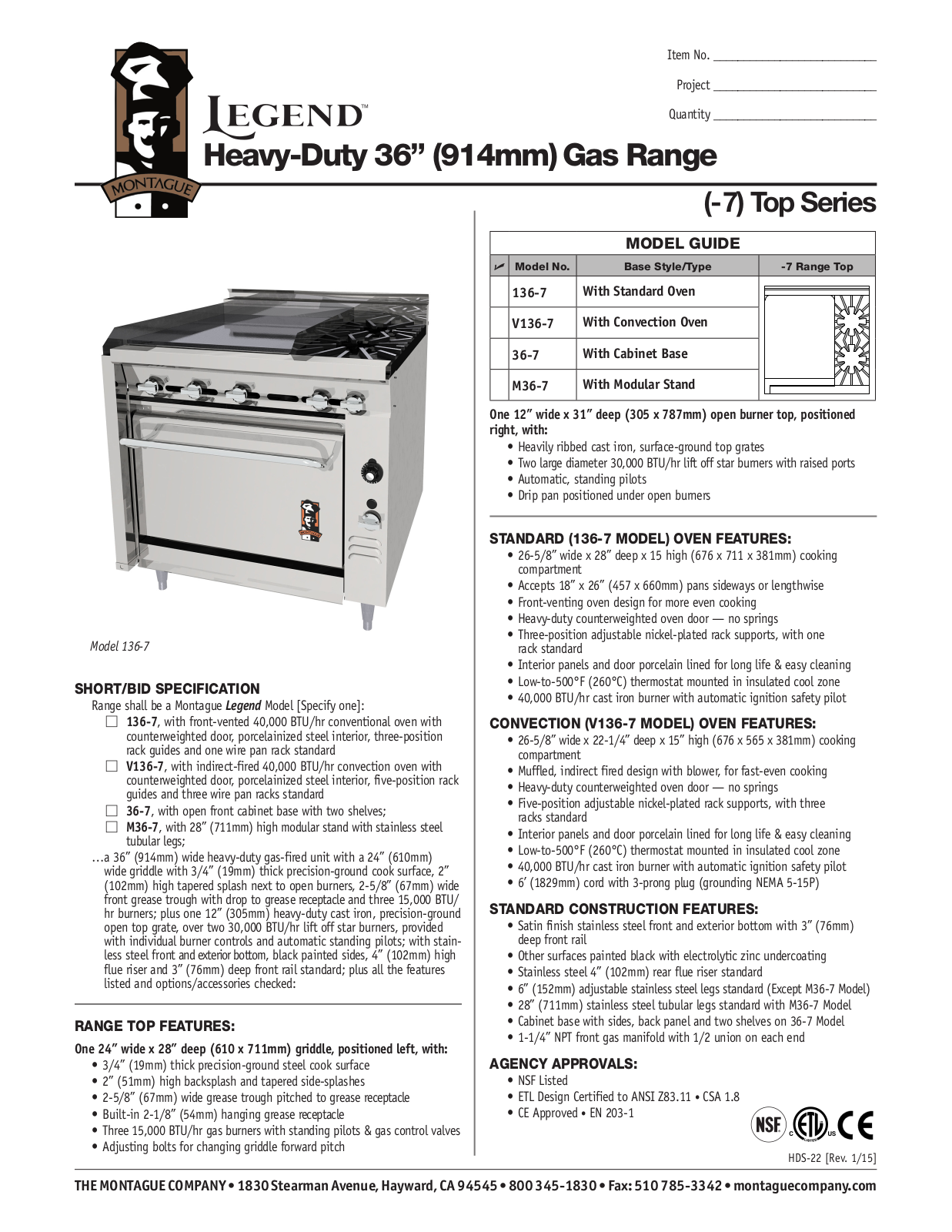 Montague 136-7 User Manual