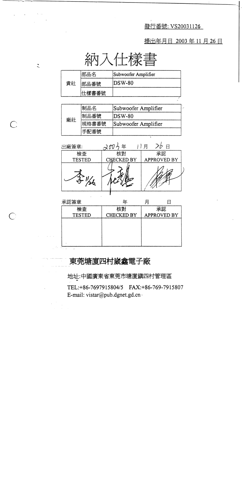 Denon DSW-80 Service Manual