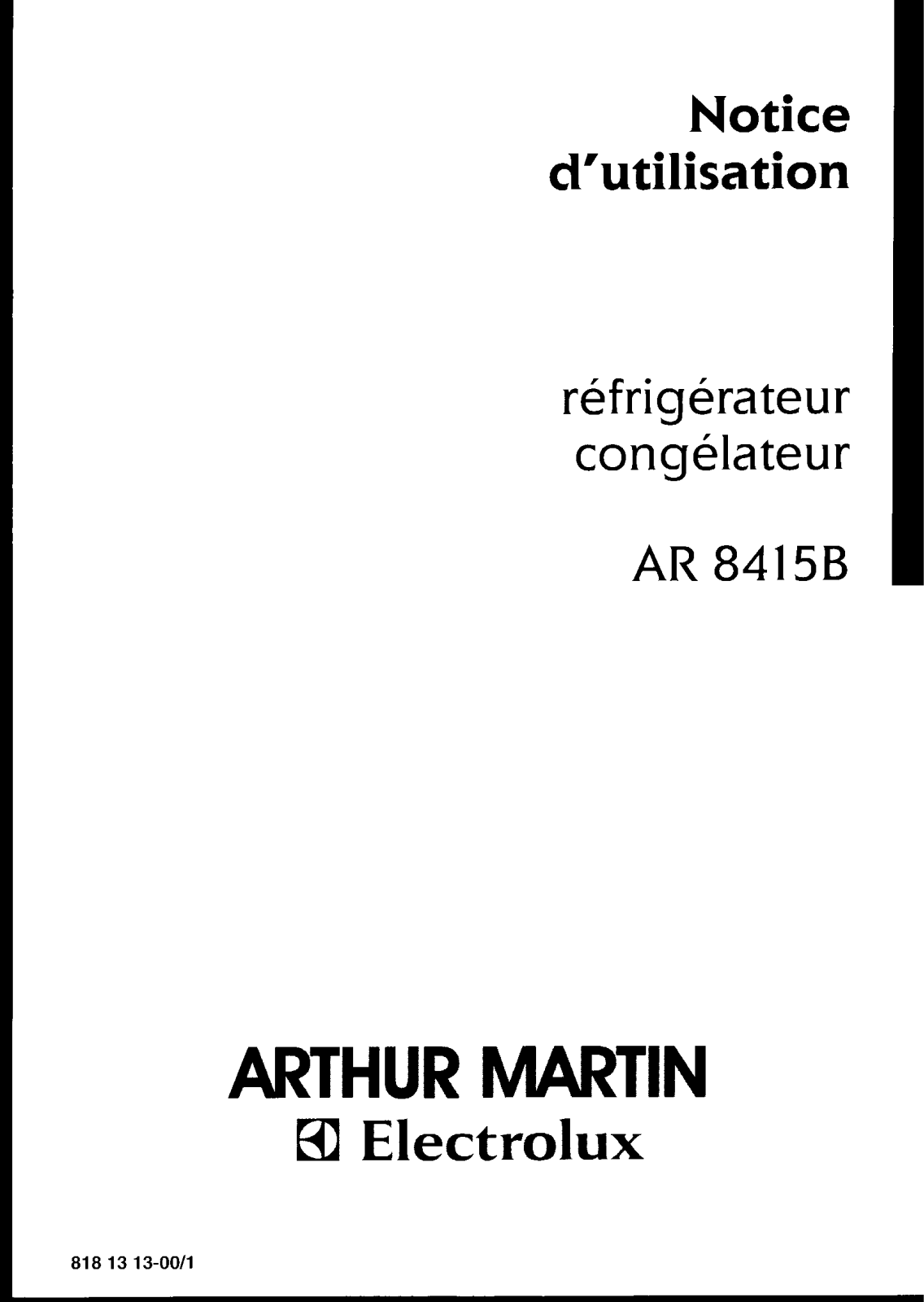 Arthur martin AR8415B User Manual