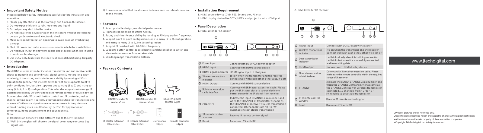 J-tech digital JTECH-WEX-22D User Manual