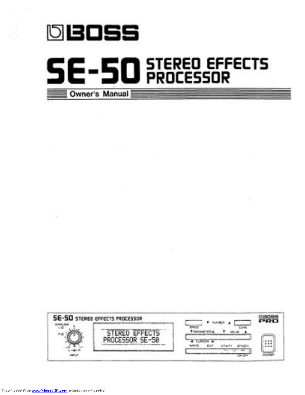 Boss SE-50 Owner's Manual