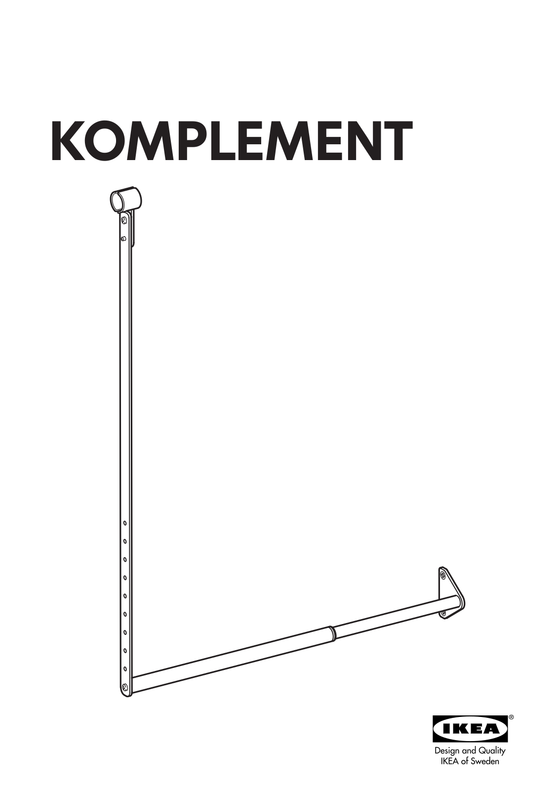 IKEA KOMPLEMENT ADD-ON CLOTHES RAIL 19-30 Assembly Instruction