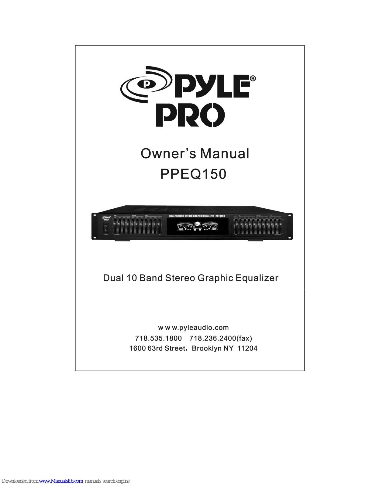 Pyle Pro PPEQ150 User Manual