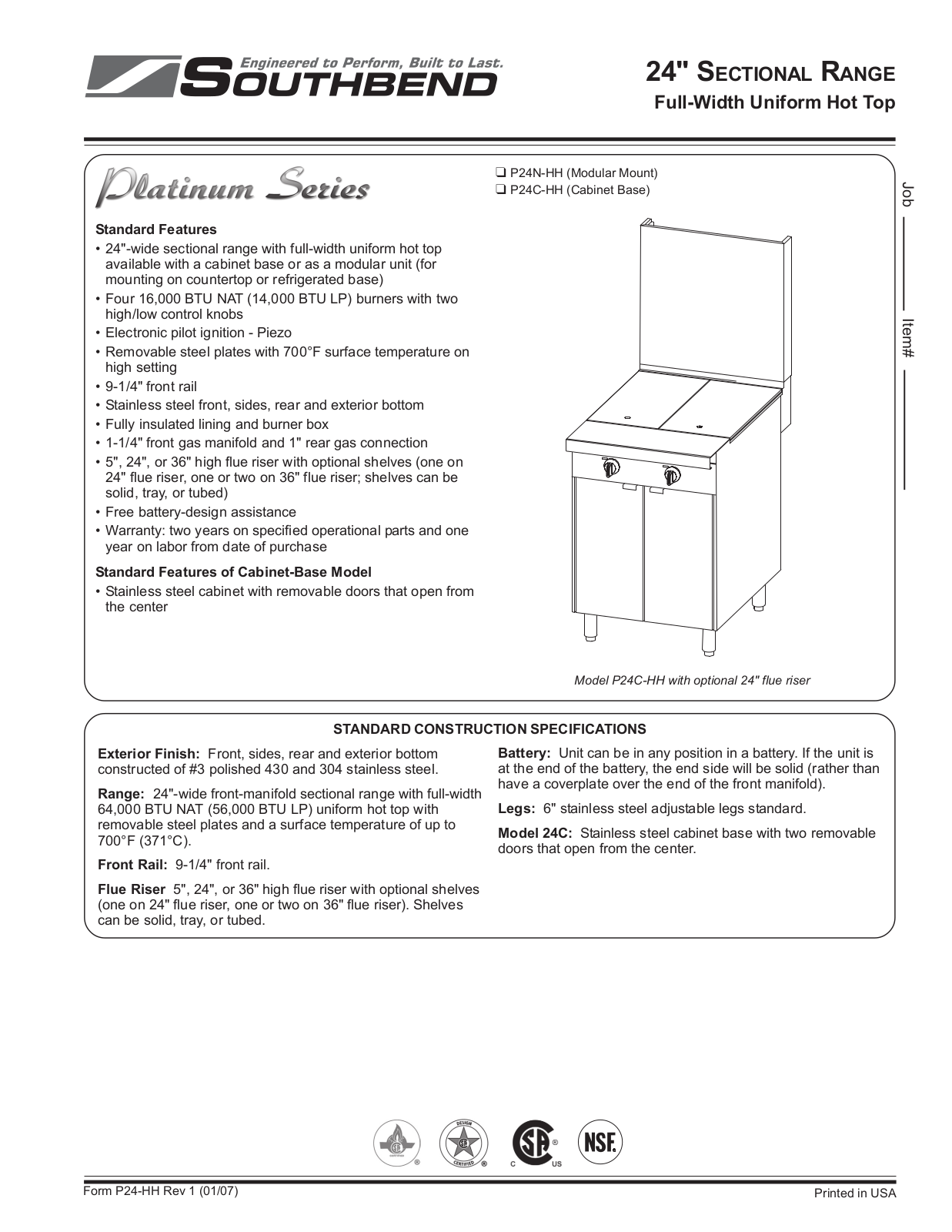 Southbend P24N-HH General Manual