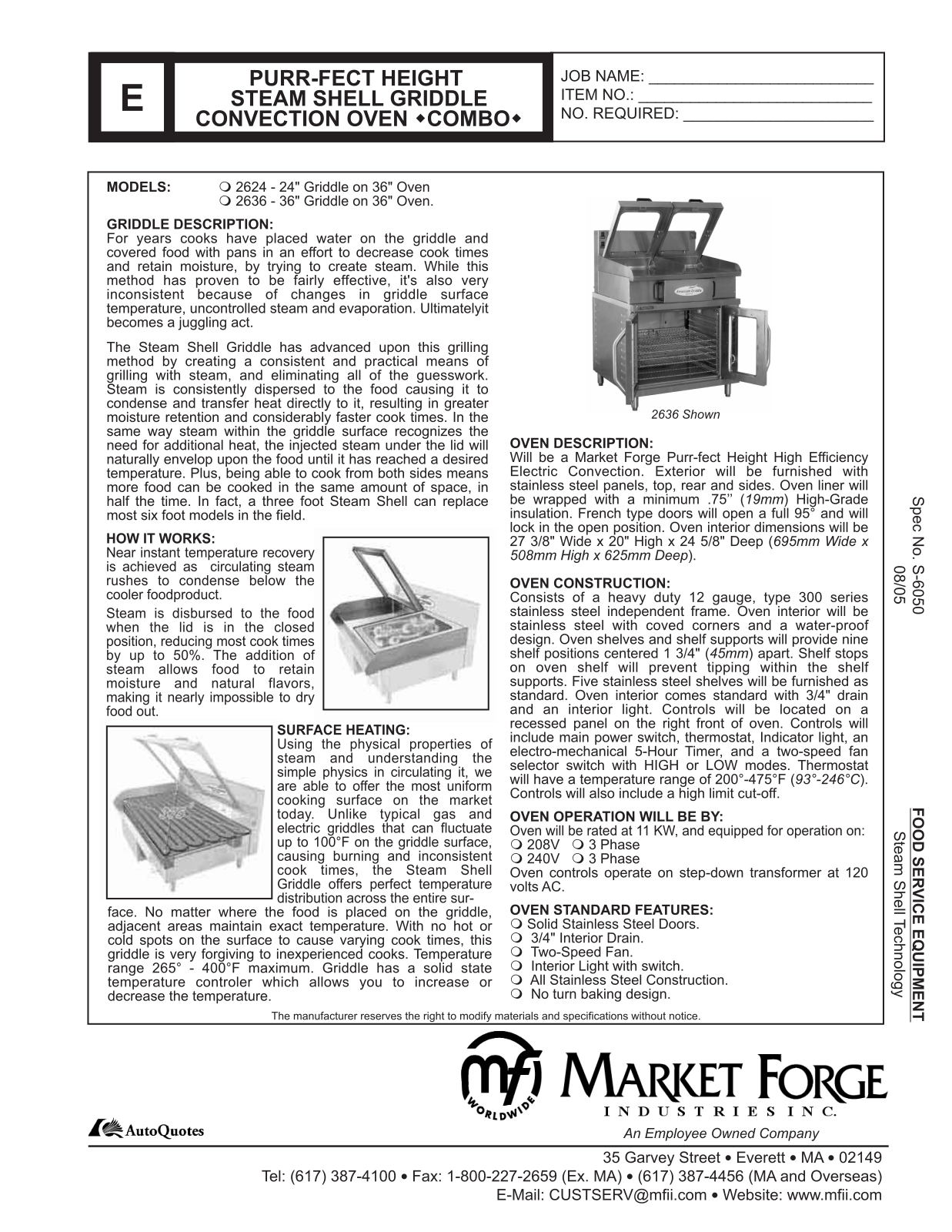 Market Forge 2624 User Manual