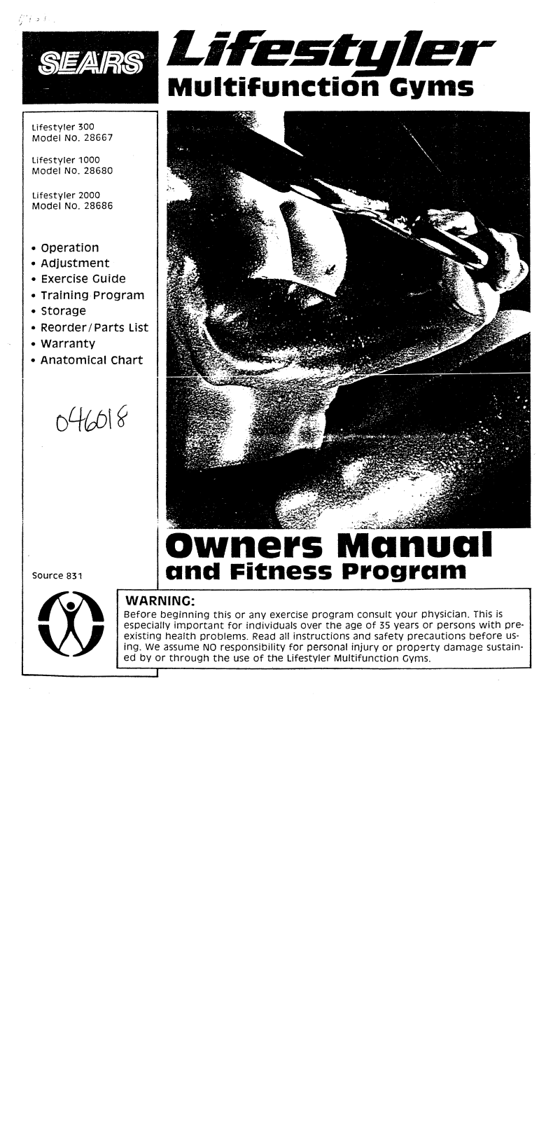 Lifestyler 831.286860 Owner's Manual